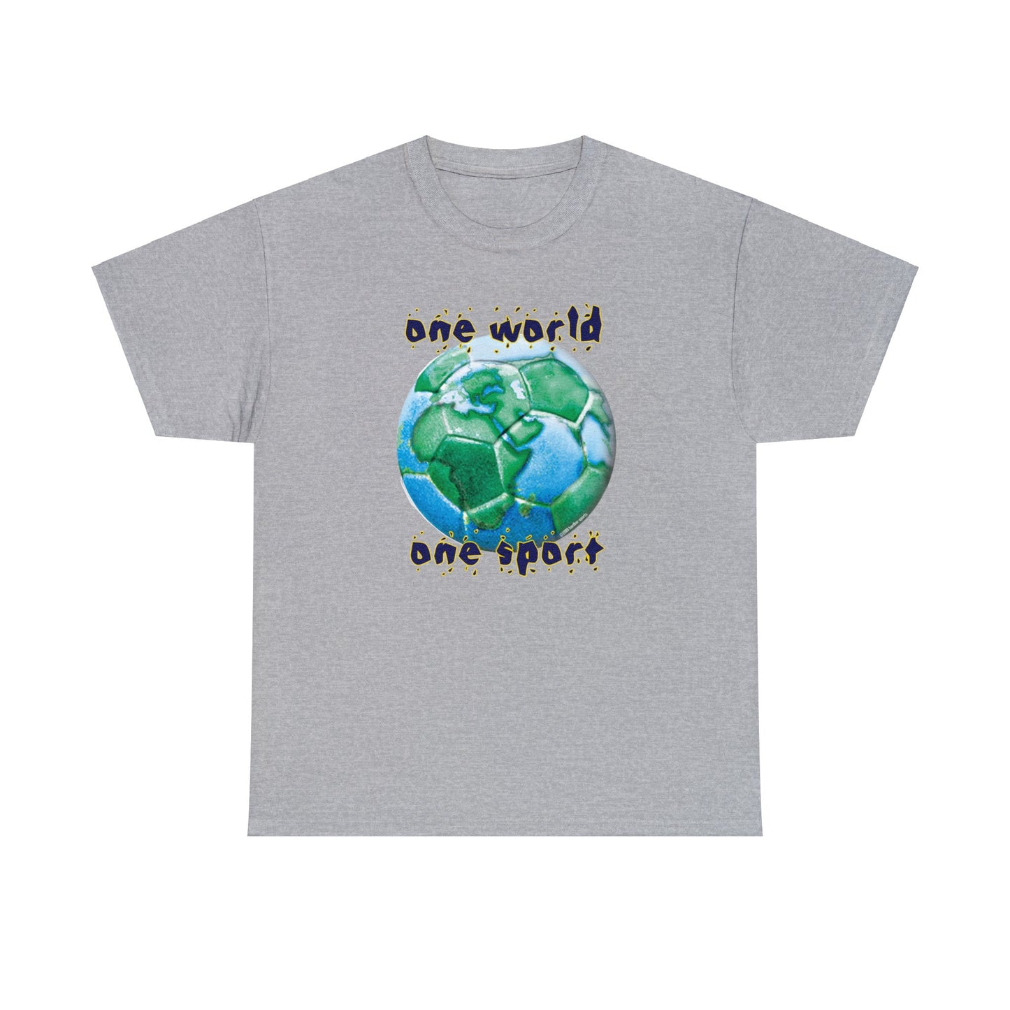 One World One Sport, Soccer Ball, Planet Earth soccer T-Shirt, Soccer is the World Sport, Bright Fun Positive Soccer T-Shirt Design
