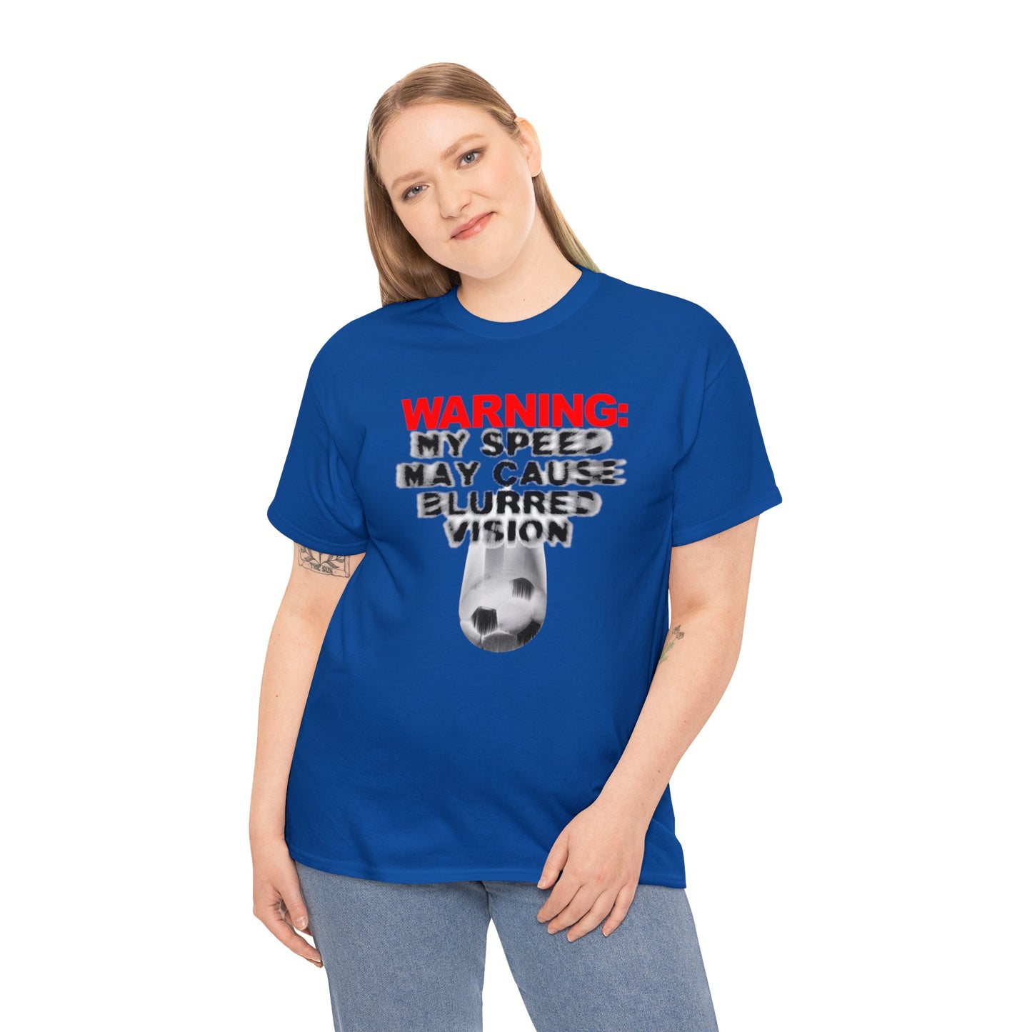 Warning My Speed May Cause Blurred Vision Soccer T-Shirt, Fast Soccer Player, Blurry Type, Soccer T-Shirt Design, Soccer Gift,