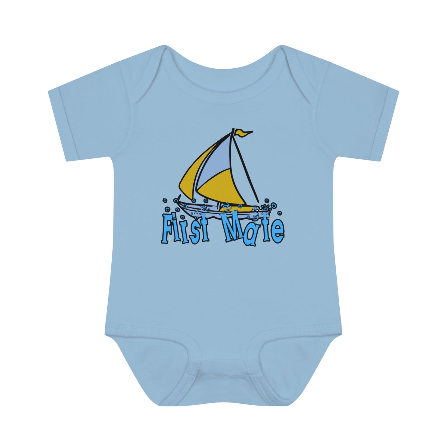 First Mate Infant T-shirt, Baby one-piece Sailor t-shirt, Sailboat Design, Baby Future, Sailor, Gift for Sailing Enthusiasts, Shower Gift