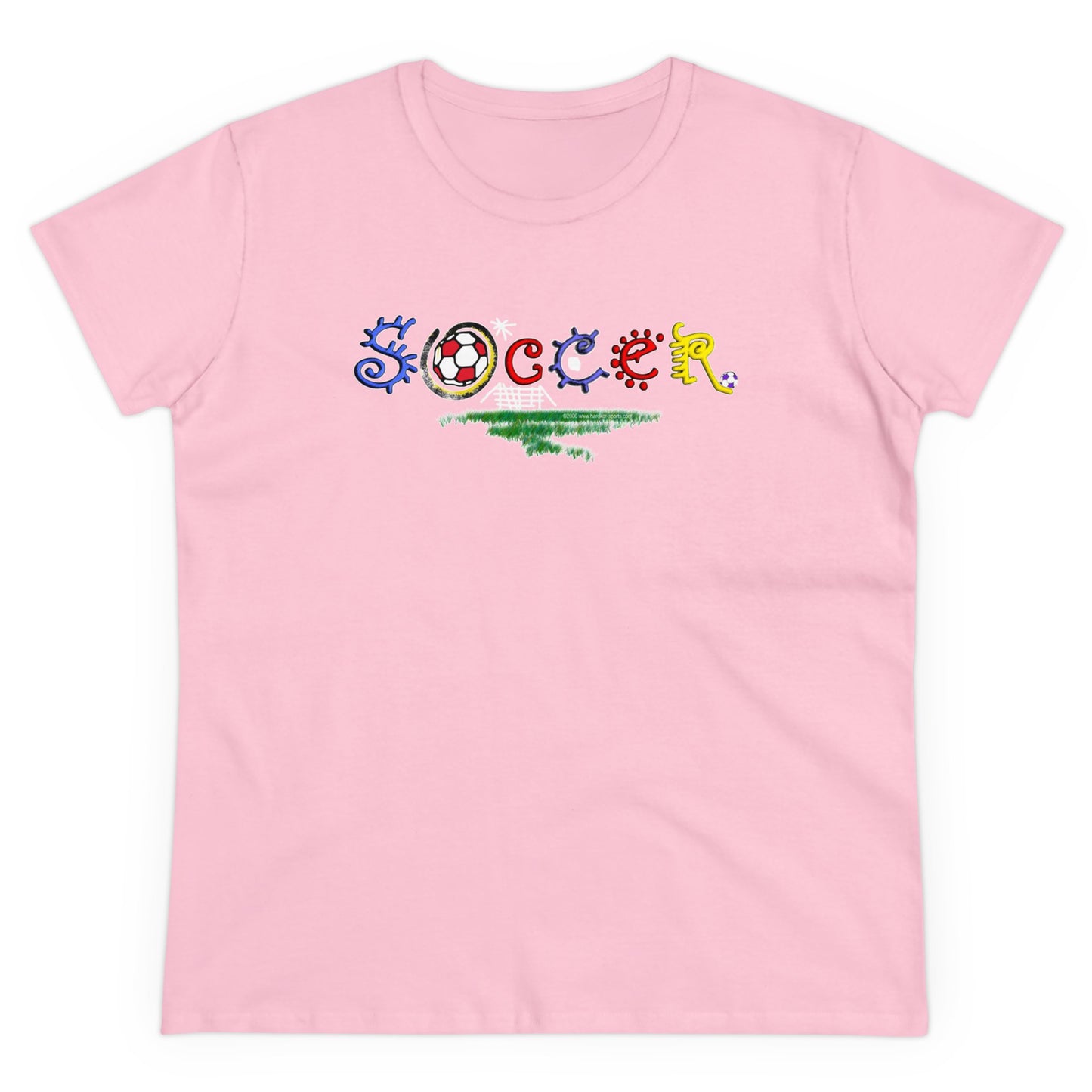 Artistic Soccer Girls T-Shirt, Ladies Soccer Design with Whimsical Soccer Design, Cute hand drawn look, stylized font, Soccer Gift for Women