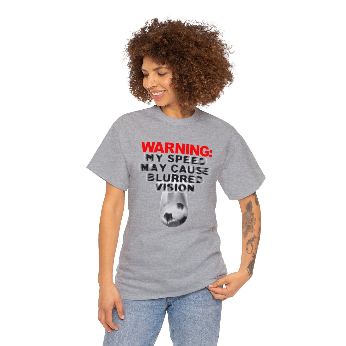 Warning My Speed May Cause Blurred Vision Soccer T-Shirt, Fast Soccer Player, Blurry Type, Soccer T-Shirt Design, Soccer Gift,