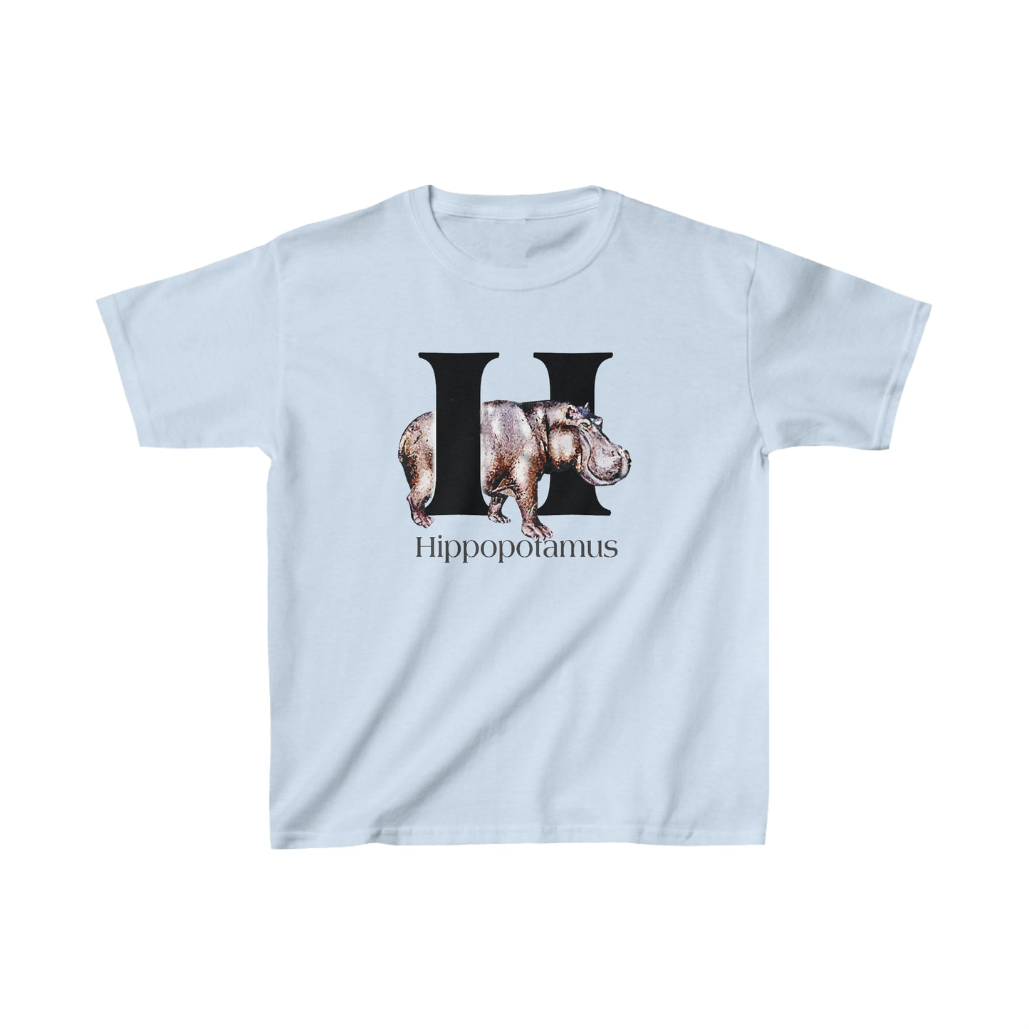 Hippopotamus shirt, Cute hippo t-shirt, H is for Hippo animal Drawing T-Shirt, animal t-shirt, animal alphabet T, animal letters T