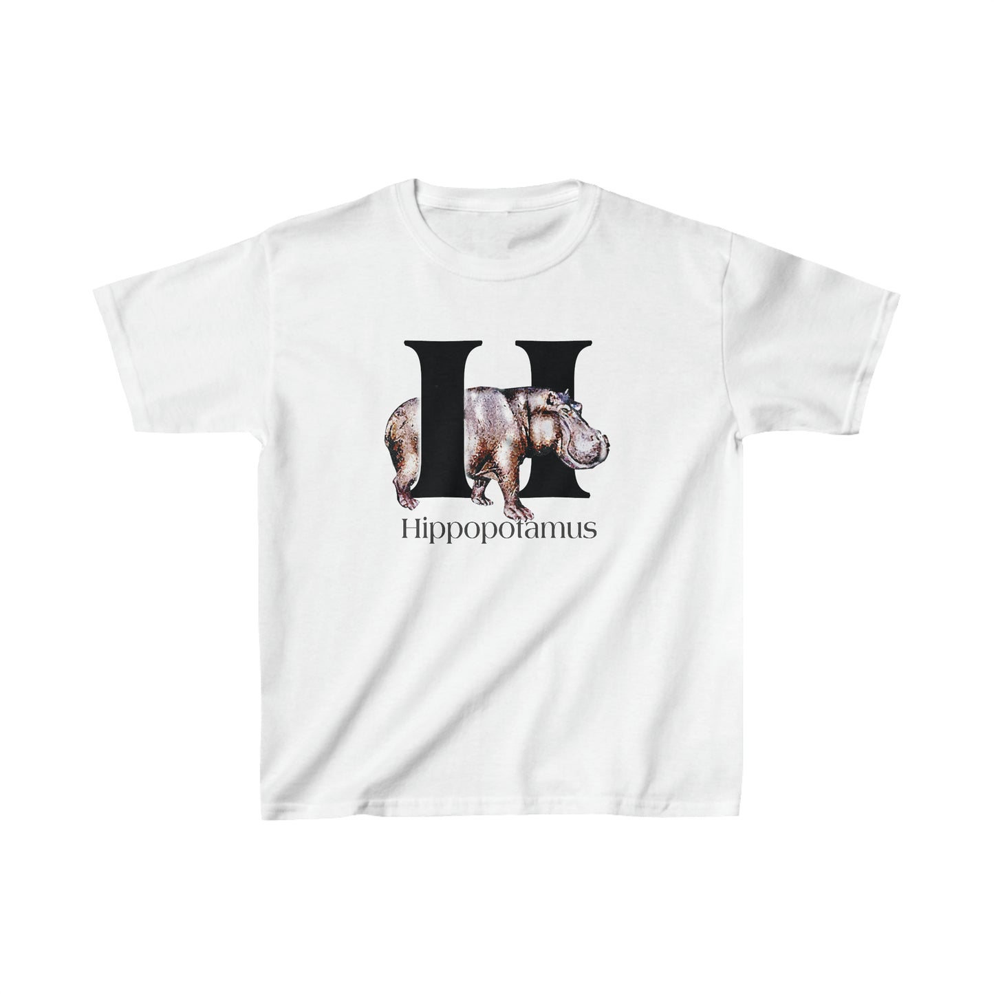 Hippopotamus shirt, Cute hippo t-shirt, H is for Hippo animal Drawing T-Shirt, animal t-shirt, animal alphabet T, animal letters T