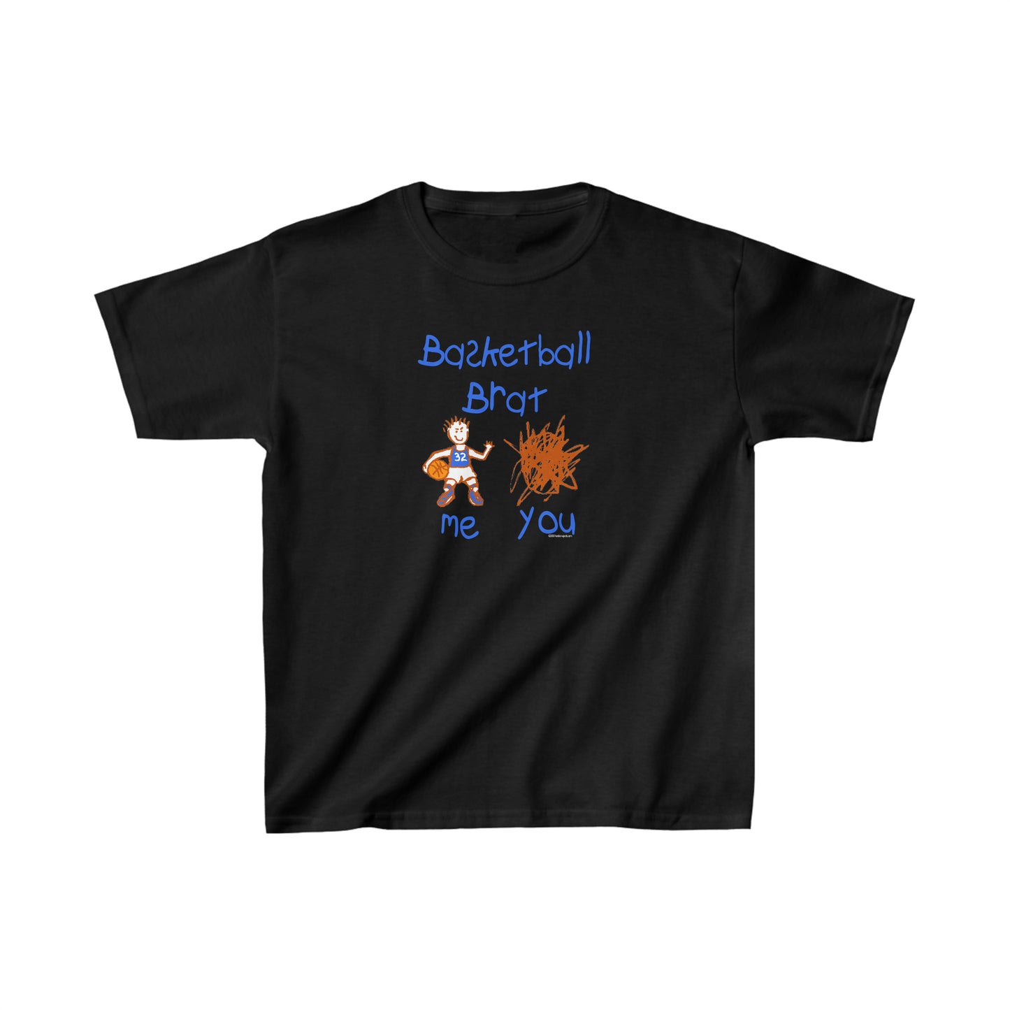 Basketball Brat Kids Heavy Cotton Tee shirt, Kid Drawing, Basketball Attitude, Basketball Fan tee, Funny Basketball T, Youth kids tee