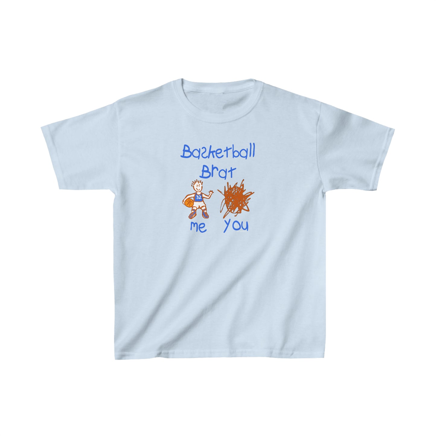 Basketball Brat Kids Heavy Cotton Tee shirt, Kid Drawing, Basketball Attitude, Basketball Fan tee, Funny Basketball T, Youth kids tee