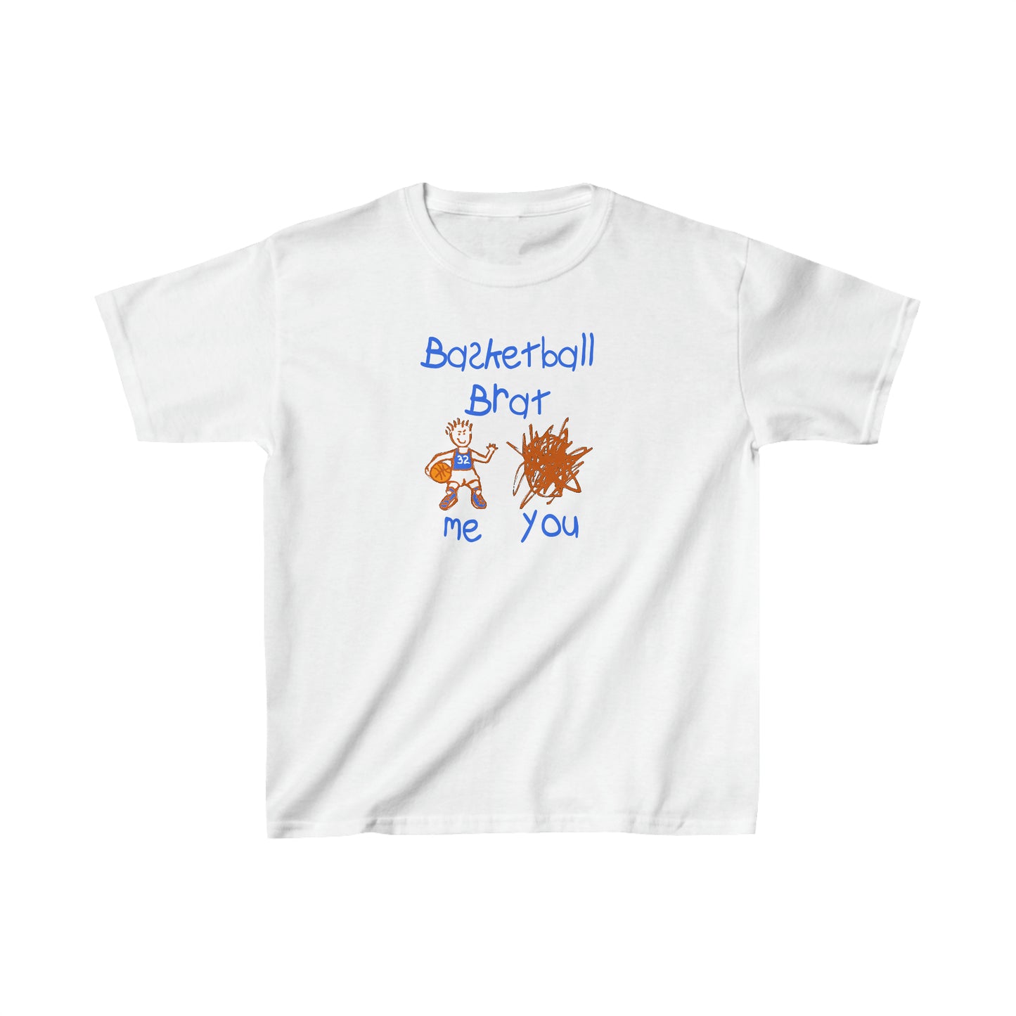 Basketball Brat Kids Heavy Cotton Tee shirt, Kid Drawing, Basketball Attitude, Basketball Fan tee, Funny Basketball T, Youth kids tee
