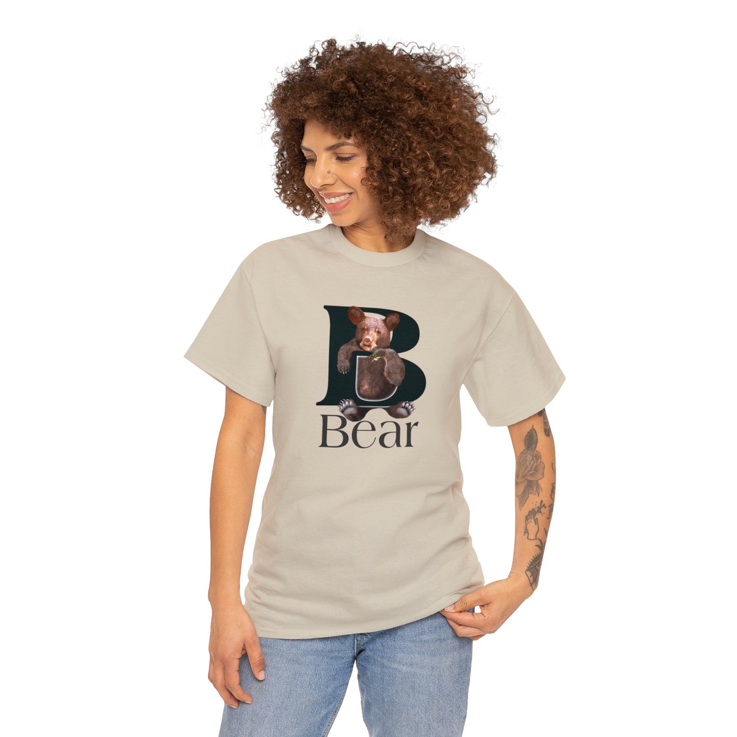B is For Bear, Animal Letter T-shirt, , animal t-shirt, animal alphabet T, animal letters Tee, Cute Bear T-Shirt, Bear