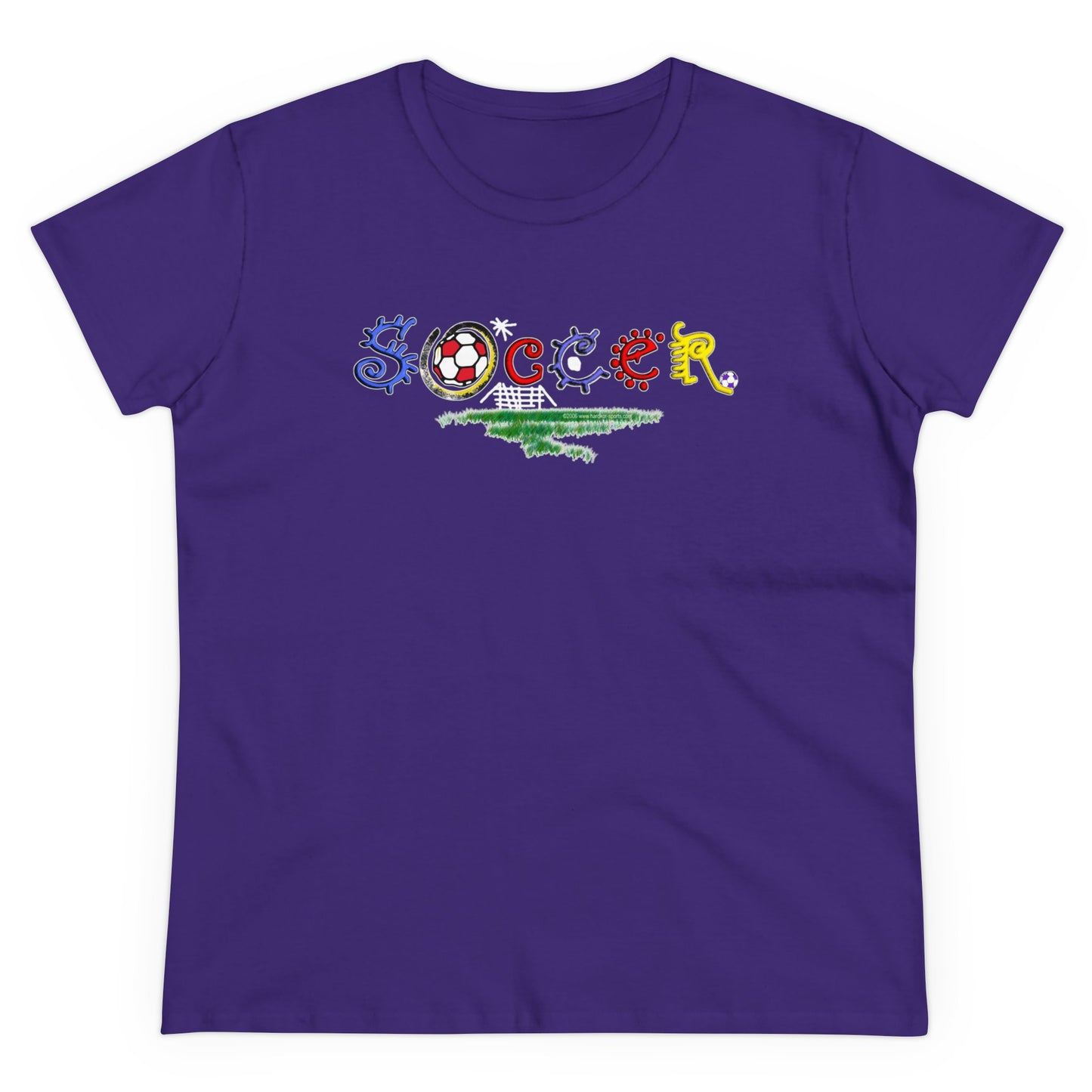 Artistic Soccer Girls T-Shirt, Ladies Soccer Design with Whimsical Soccer Design, Cute hand drawn look, stylized font, Soccer Gift for Women