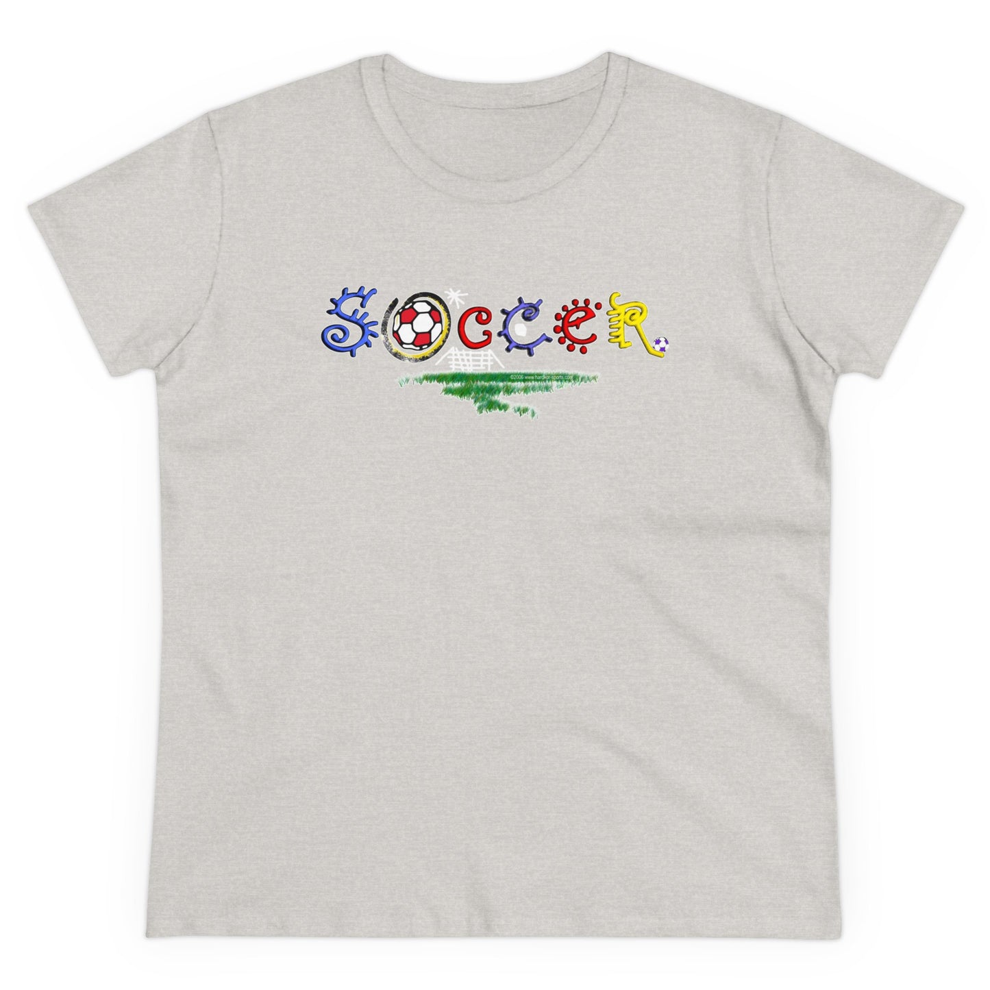 Artistic Soccer Girls T-Shirt, Ladies Soccer Design with Whimsical Soccer Design, Cute hand drawn look, stylized font, Soccer Gift for Women