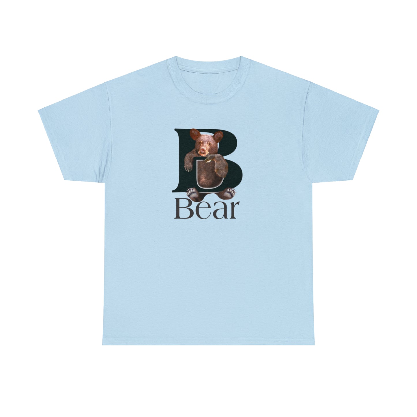 B is For Bear, Animal Letter T-shirt, , animal t-shirt, animal alphabet T, animal letters Tee, Cute Bear T-Shirt, Bear