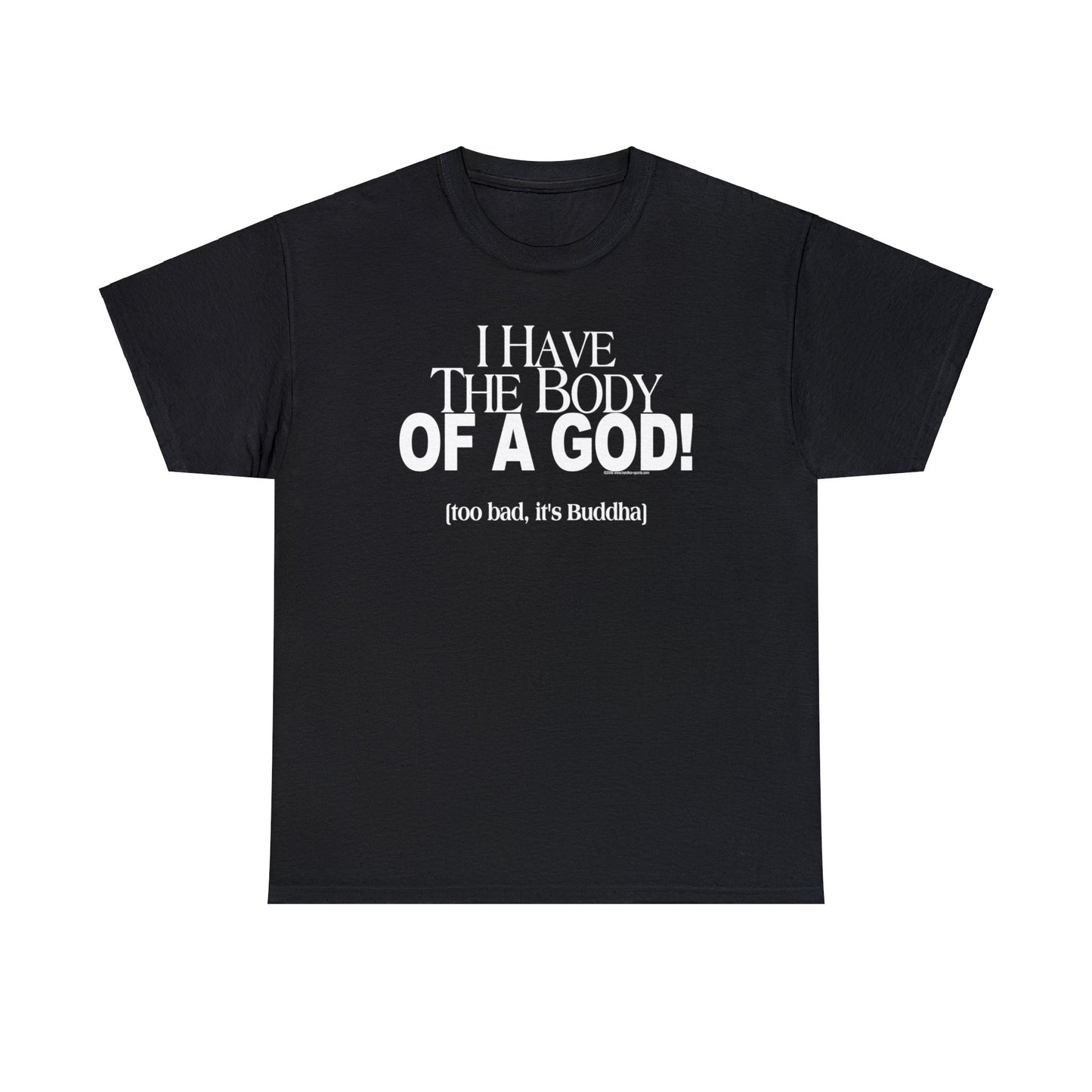 I have the Body of a God, Too bad it's Buddah funny t-shirt, humorous t-shirt, ironic t-shirt, t-shirt gift