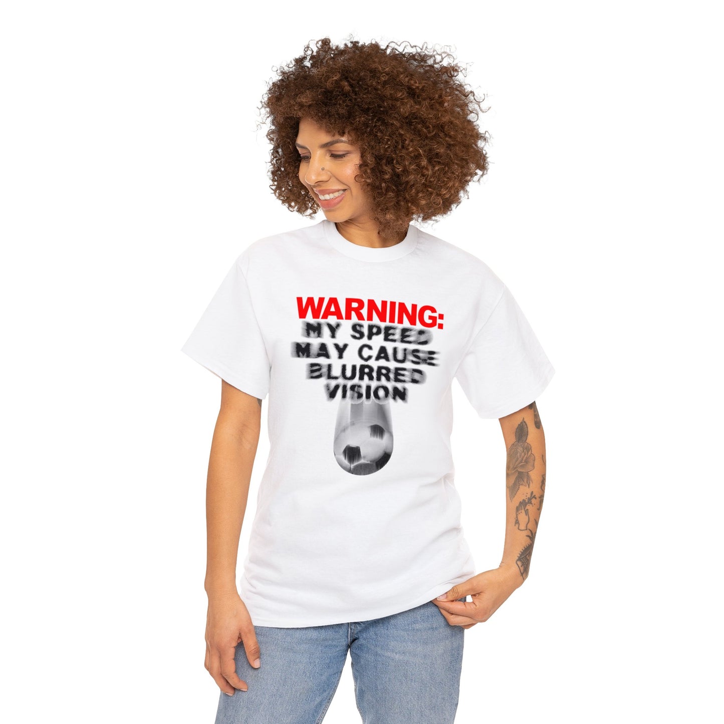 Warning My Speed May Cause Blurred Vision Soccer T-Shirt, Fast Soccer Player, Blurry Type, Soccer T-Shirt Design, Soccer Gift,