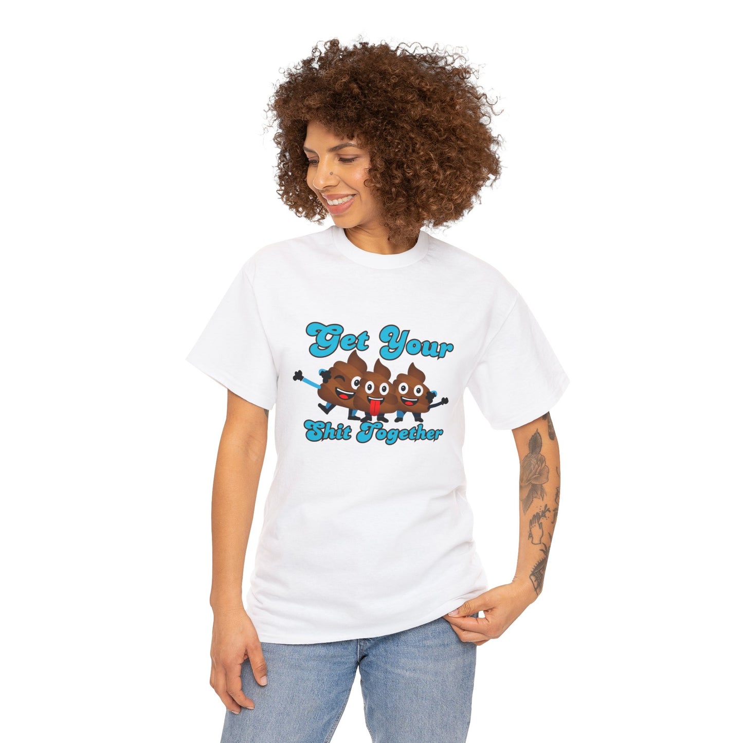 Get Your Shit Together T-Shirt, Funny Poop Emojis, play on Words, Humorous poop humor, Dad shirts, Pun t-shirt, Hilarious Poo tee Shirt