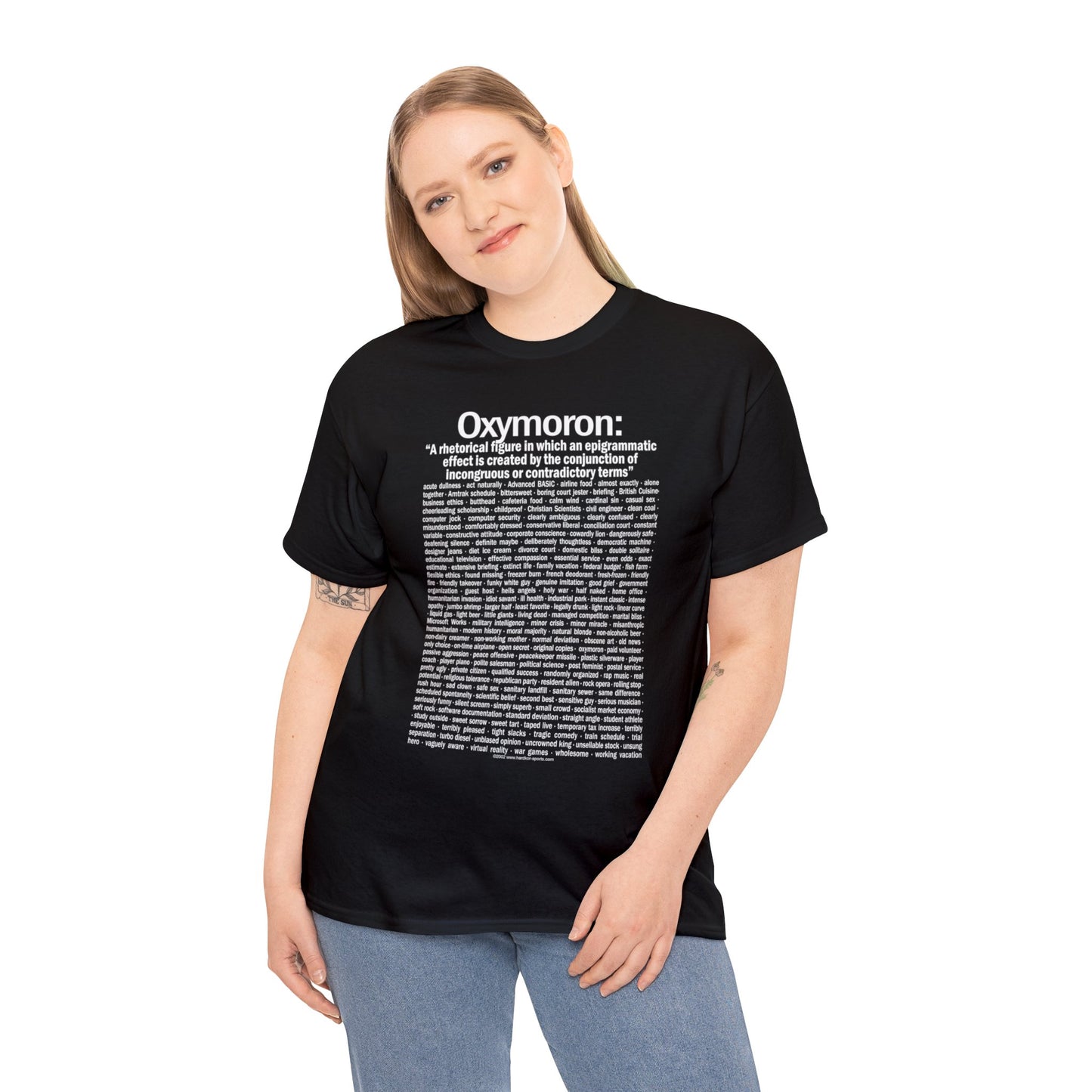Oxymoron T-Shirts, Funny Oxymoron Saying, Government Intelligence, Clean Coal, Pretty Ugly and More, English Majors, Teacher T-shirts