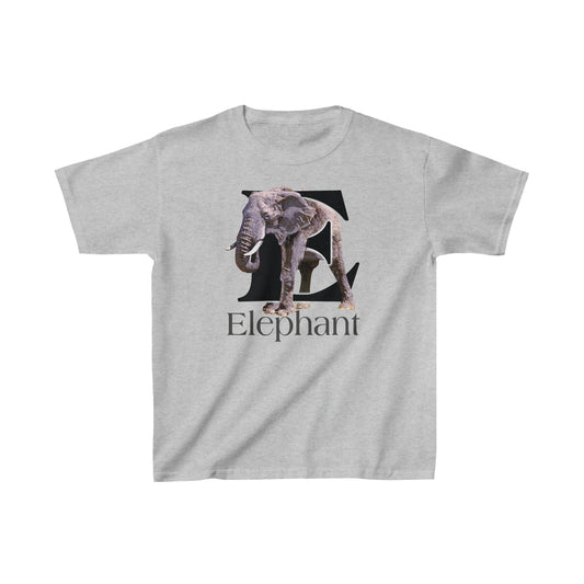E is for Elephant, Letter E T-Shirt, Cute Elephant Tee, Pachyderm T-Shirt, Kid's Elephant Tee, animal t-shirt, animal alphabet T