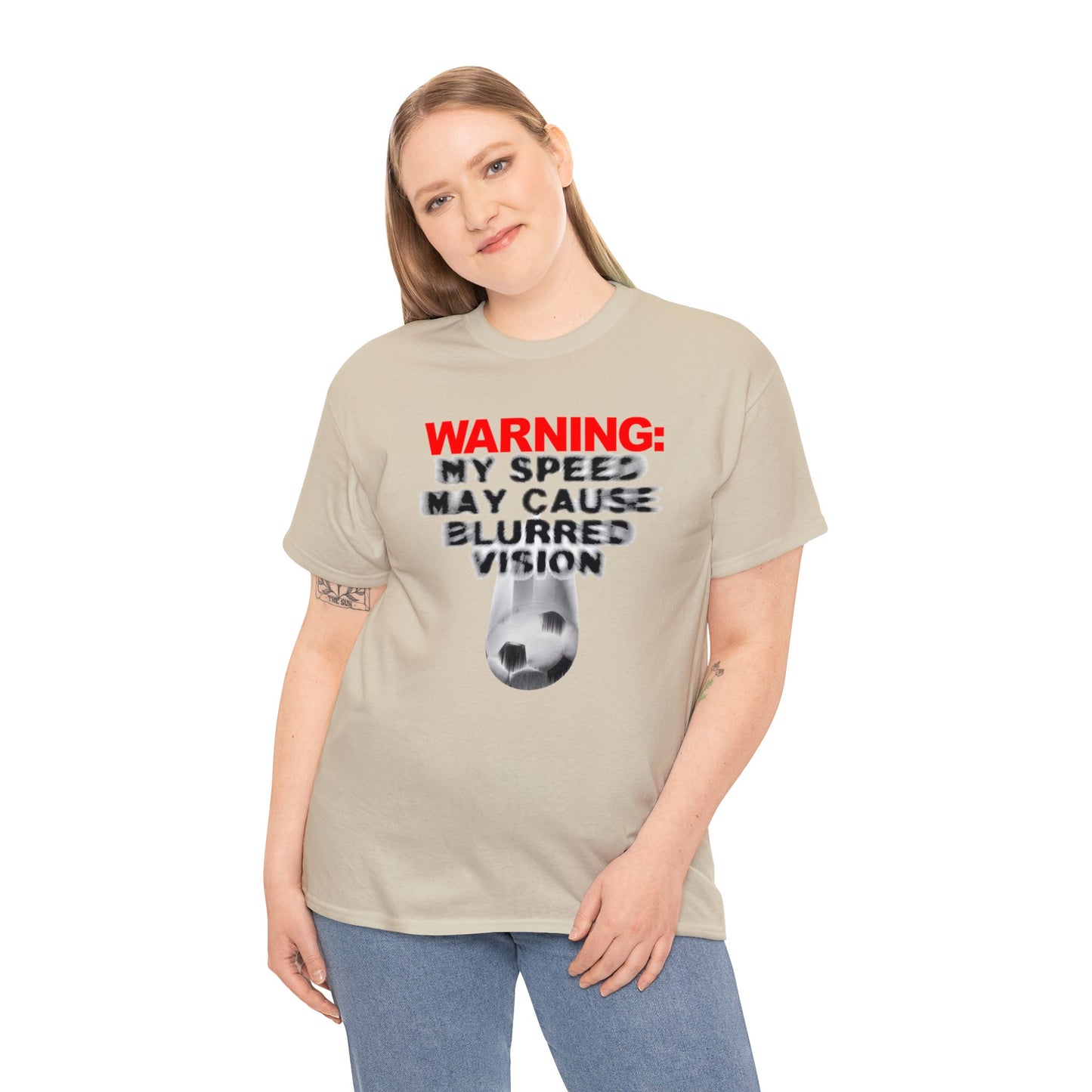 Warning My Speed May Cause Blurred Vision Soccer T-Shirt, Fast Soccer Player, Blurry Type, Soccer T-Shirt Design, Soccer Gift,