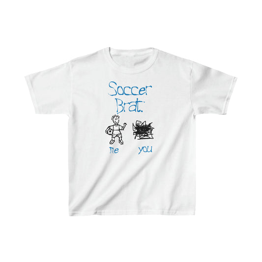 Soccer Brat Kids Heavy Cotton Tee shirt, Kid Drawing, Soccer Attitude, Soccer Fan tee, Funny Soccer T, Youth kids tee