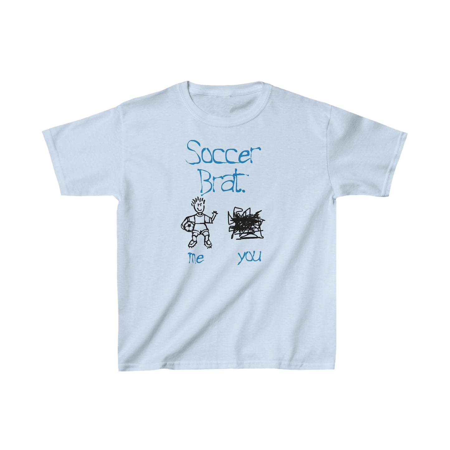 Soccer Brat Kids Heavy Cotton Tee shirt, Kid Drawing, Soccer Attitude, Soccer Fan tee, Funny Soccer T, Youth kids tee