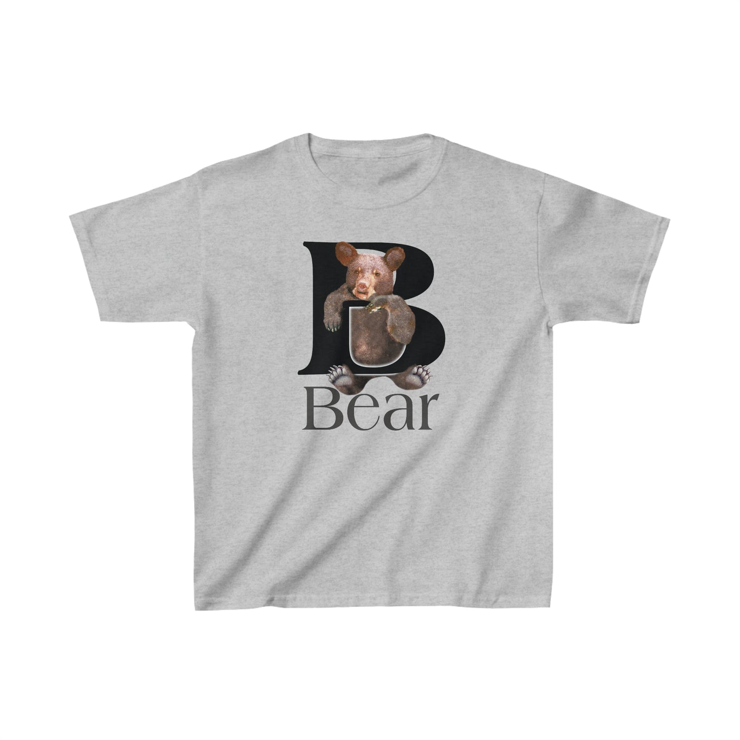 B is For Bear Kid's T-Shirt, Youth Bear T-shirt, Children's Bear T-shirt, animal letters Tee, Cute Bear T-Shirt, Bear Kids T-Shirt