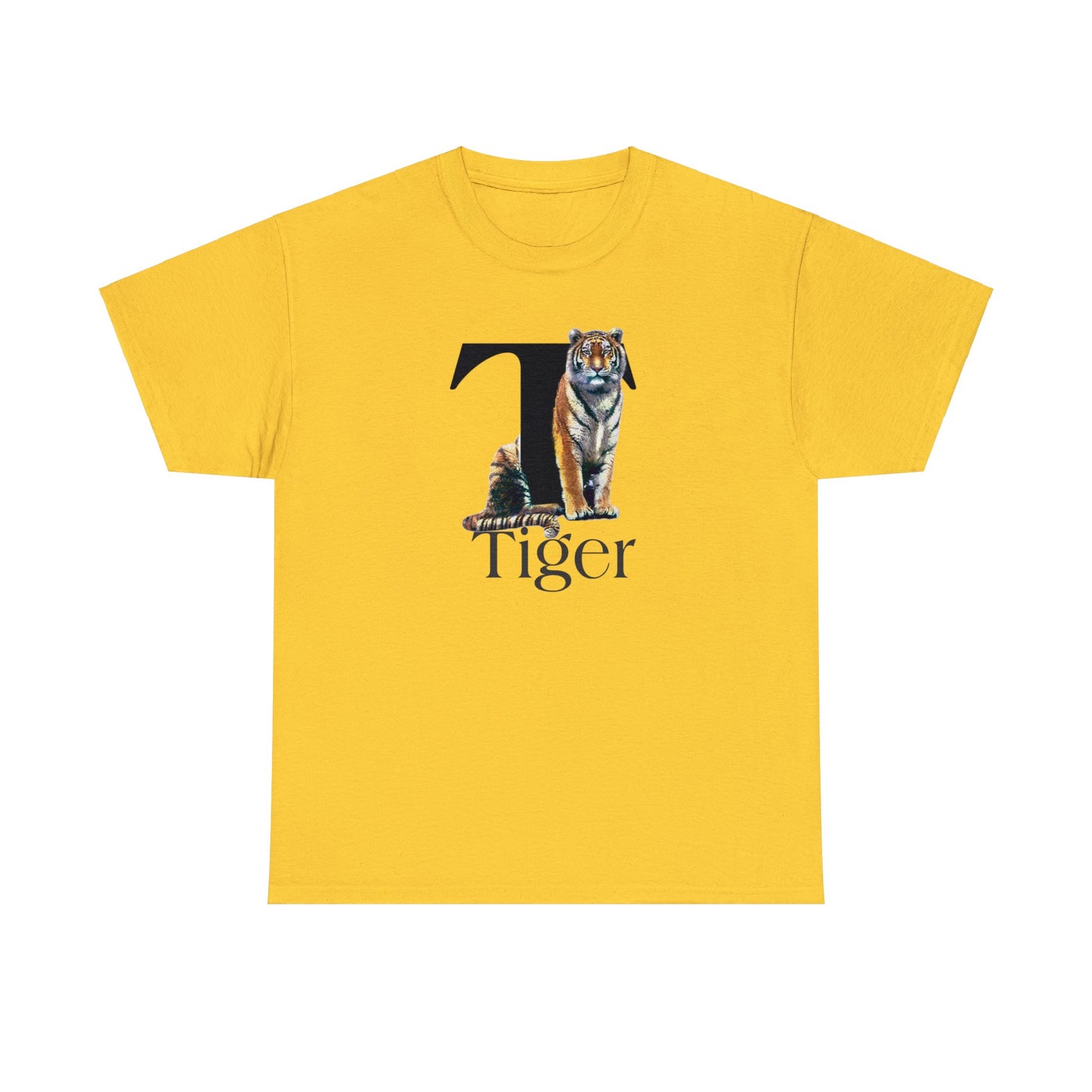 T is for Tiger Adult T-Shirt, Terrific Tiger Tee, Tiger Drawing T-Shirt, Tiger Illustration t-shirt,
