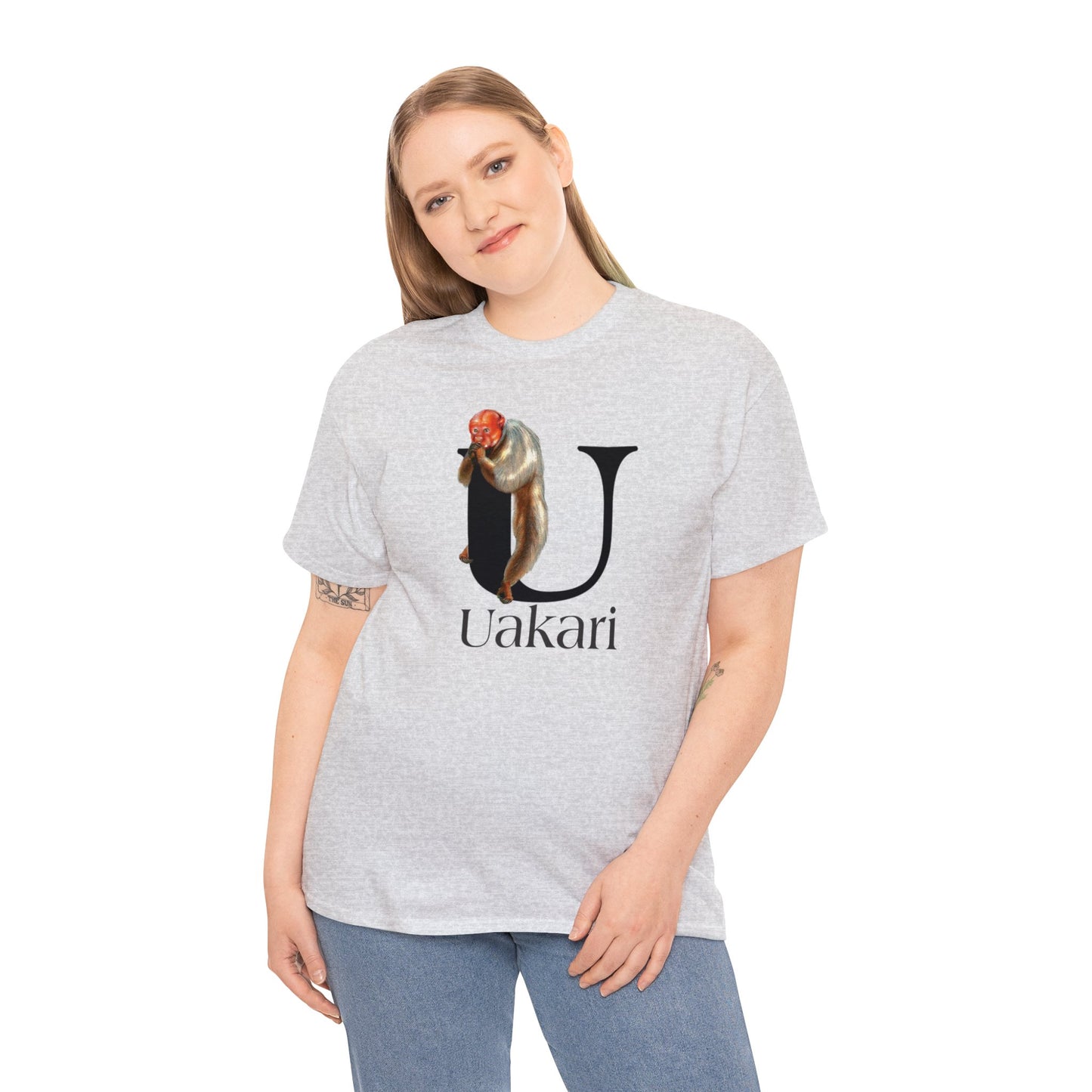 U is for Uakari Monkey, Uacari monkey Drawing, Uakari T-Shirt, animal t-shirt, animal