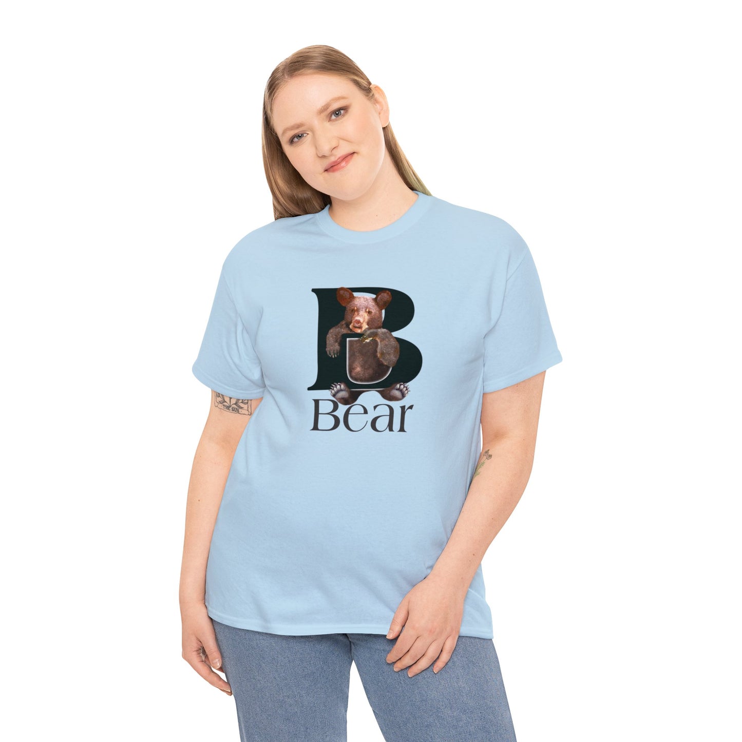 B is For Bear, Animal Letter T-shirt, , animal t-shirt, animal alphabet T, animal letters Tee, Cute Bear T-Shirt, Bear