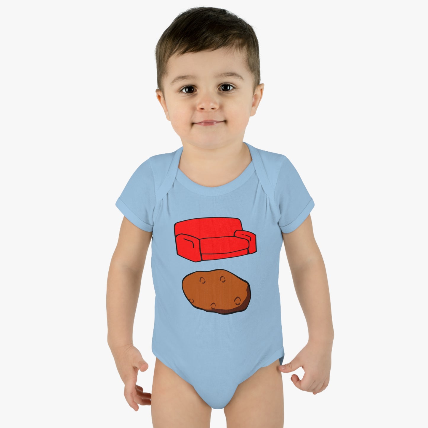 Couch Potato Bodysuit, Infant One Piece Football Fan, Graphic Tee showing Couch and a Potato, Baby Football Fan T-Shirt, Cute Baby Tee