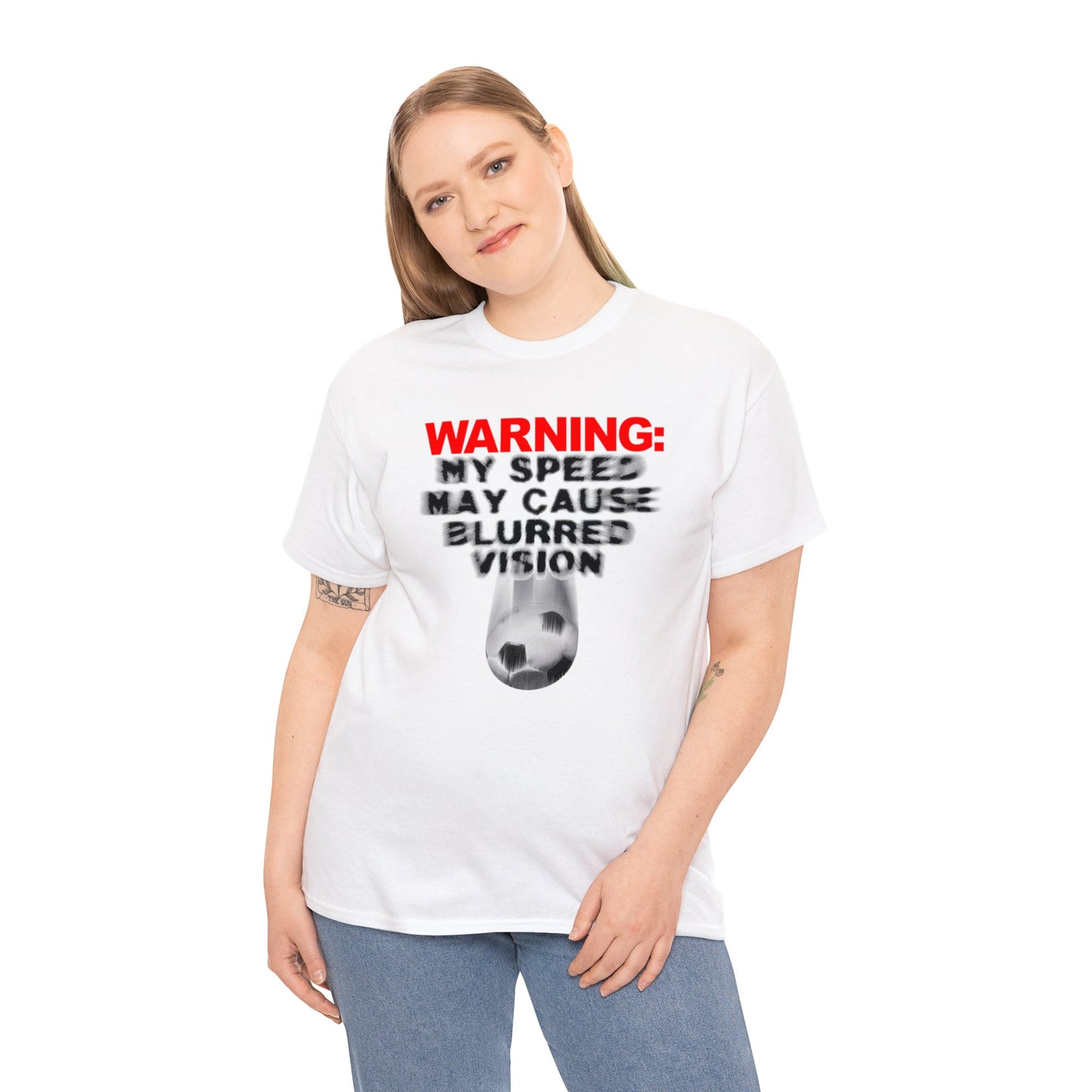 Warning My Speed May Cause Blurred Vision Soccer T-Shirt, Fast Soccer Player, Blurry Type, Soccer T-Shirt Design, Soccer Gift,
