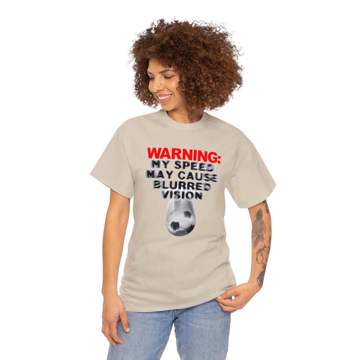 Warning My Speed May Cause Blurred Vision Soccer T-Shirt, Fast Soccer Player, Blurry Type, Soccer T-Shirt Design, Soccer Gift,