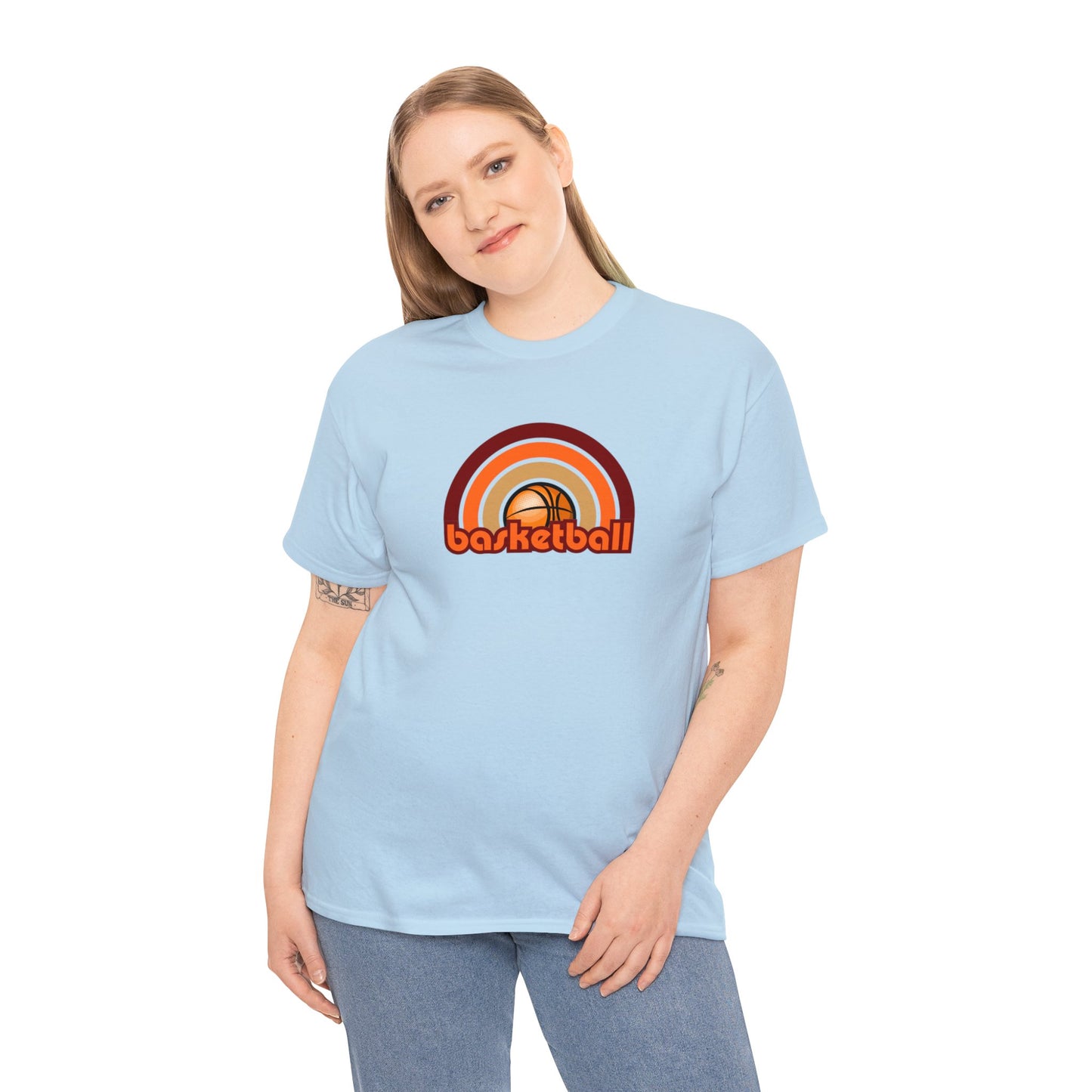 Basketball Rainbow, Basketball t-shirt design, Earth tone Colors, Basketball Gift, Classy Looking Basketball design, Women Basketball Gift