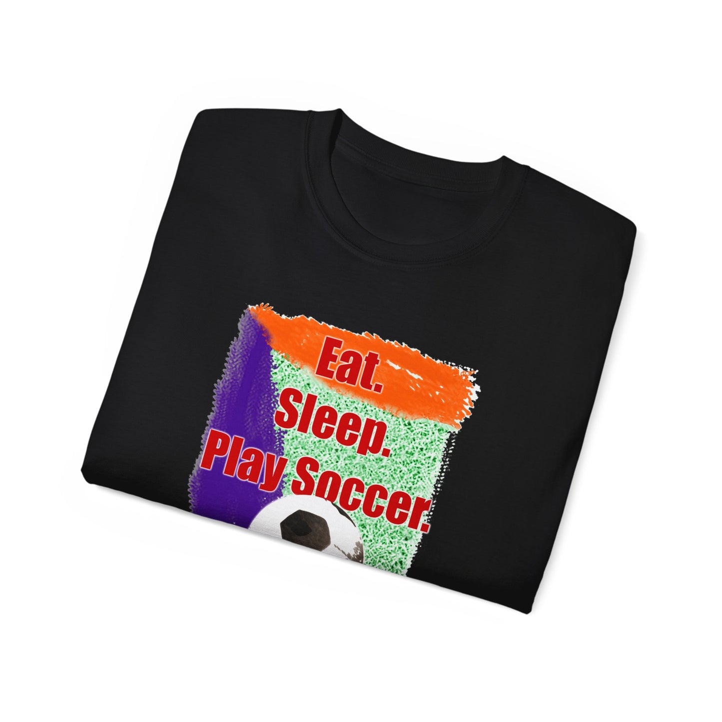 Eat Sleep Play Soccer, Eating and Sleeping Optional, Funny Full Color Vibrant Print Soccer T-Shirt, baseball gift, baseball t-shirt, tee