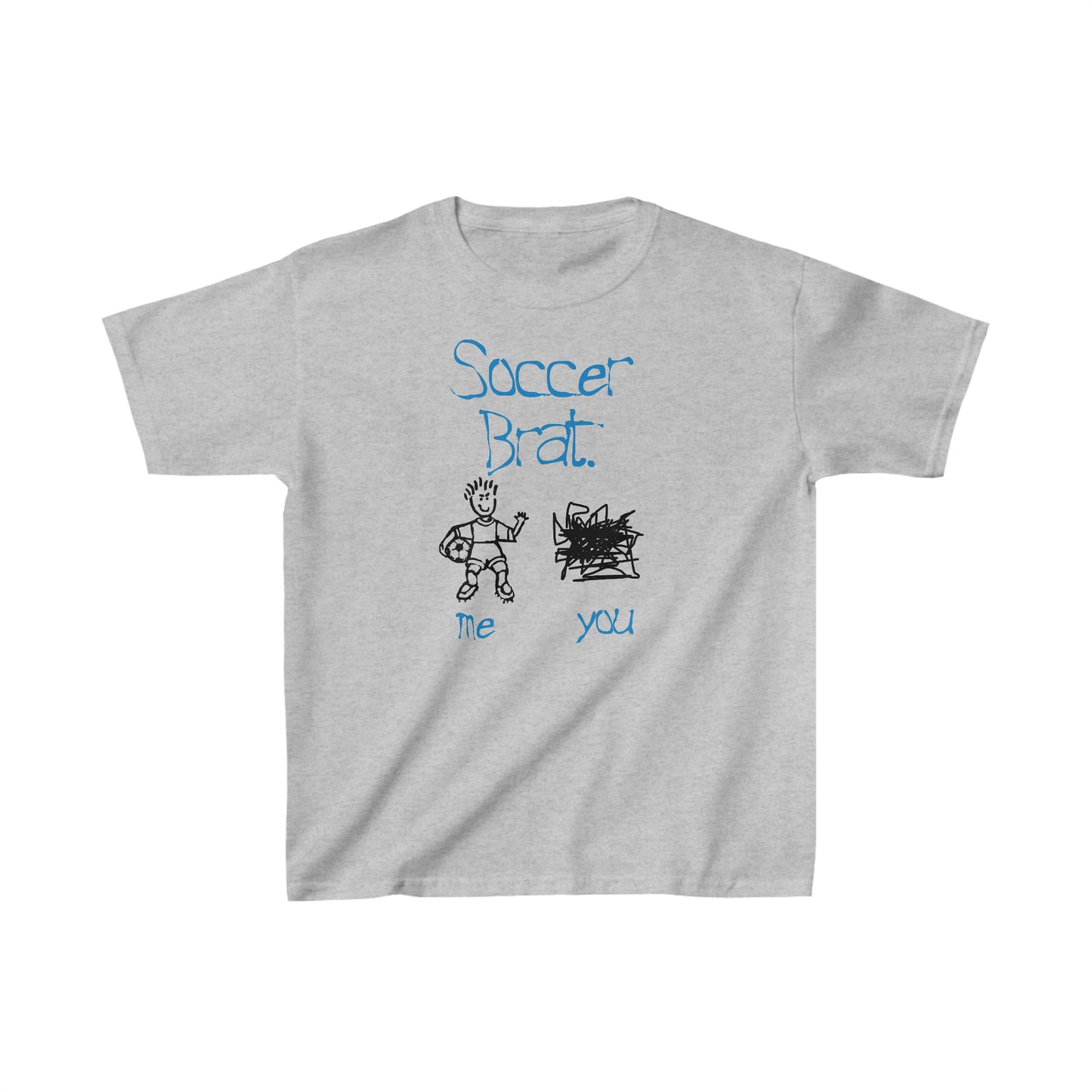 Soccer Brat Kids Heavy Cotton Tee shirt, Kid Drawing, Soccer Attitude, Soccer Fan tee, Funny Soccer T, Youth kids tee