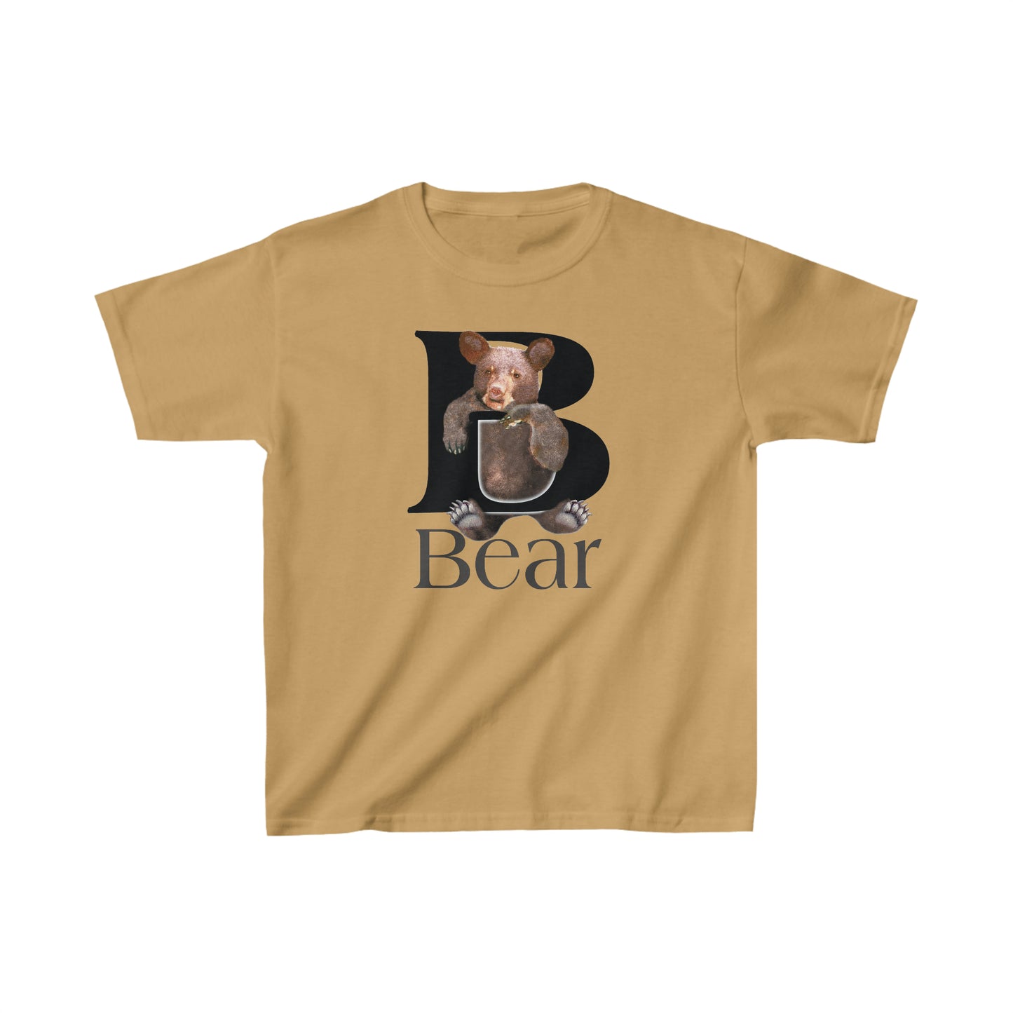 B is For Bear Kid's T-Shirt, Youth Bear T-shirt, Children's Bear T-shirt, animal letters Tee, Cute Bear T-Shirt, Bear Kids T-Shirt