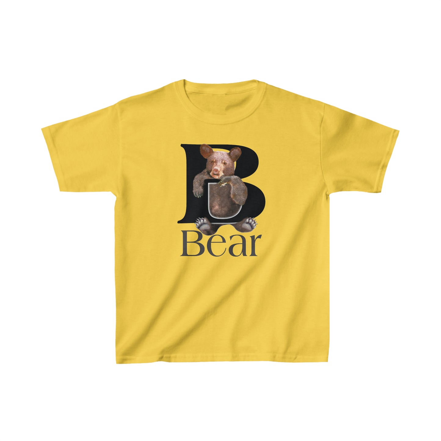 B is For Bear Kid's T-Shirt, Youth Bear T-shirt, Children's Bear T-shirt, animal letters Tee, Cute Bear T-Shirt, Bear Kids T-Shirt