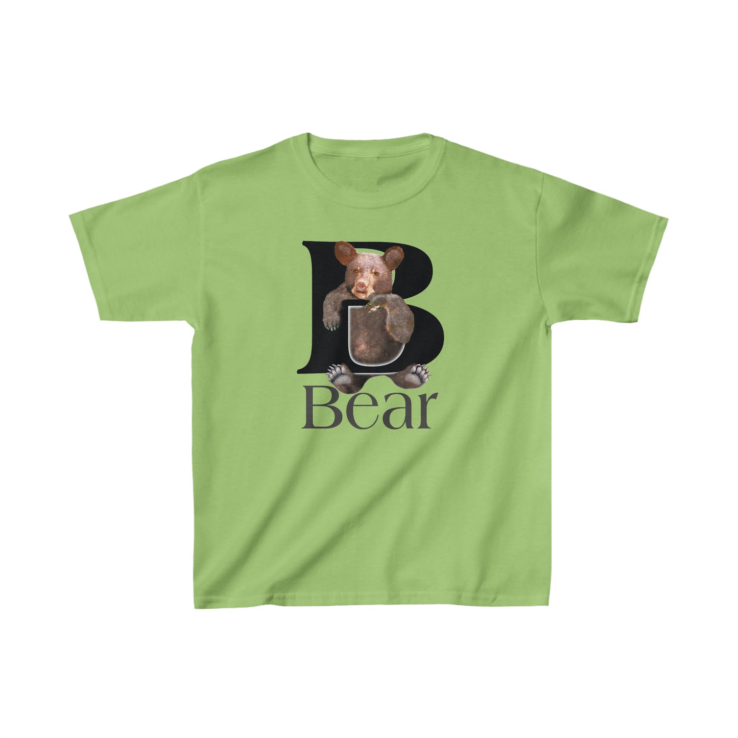 B is For Bear Kid's T-Shirt, Youth Bear T-shirt, Children's Bear T-shirt, animal letters Tee, Cute Bear T-Shirt, Bear Kids T-Shirt