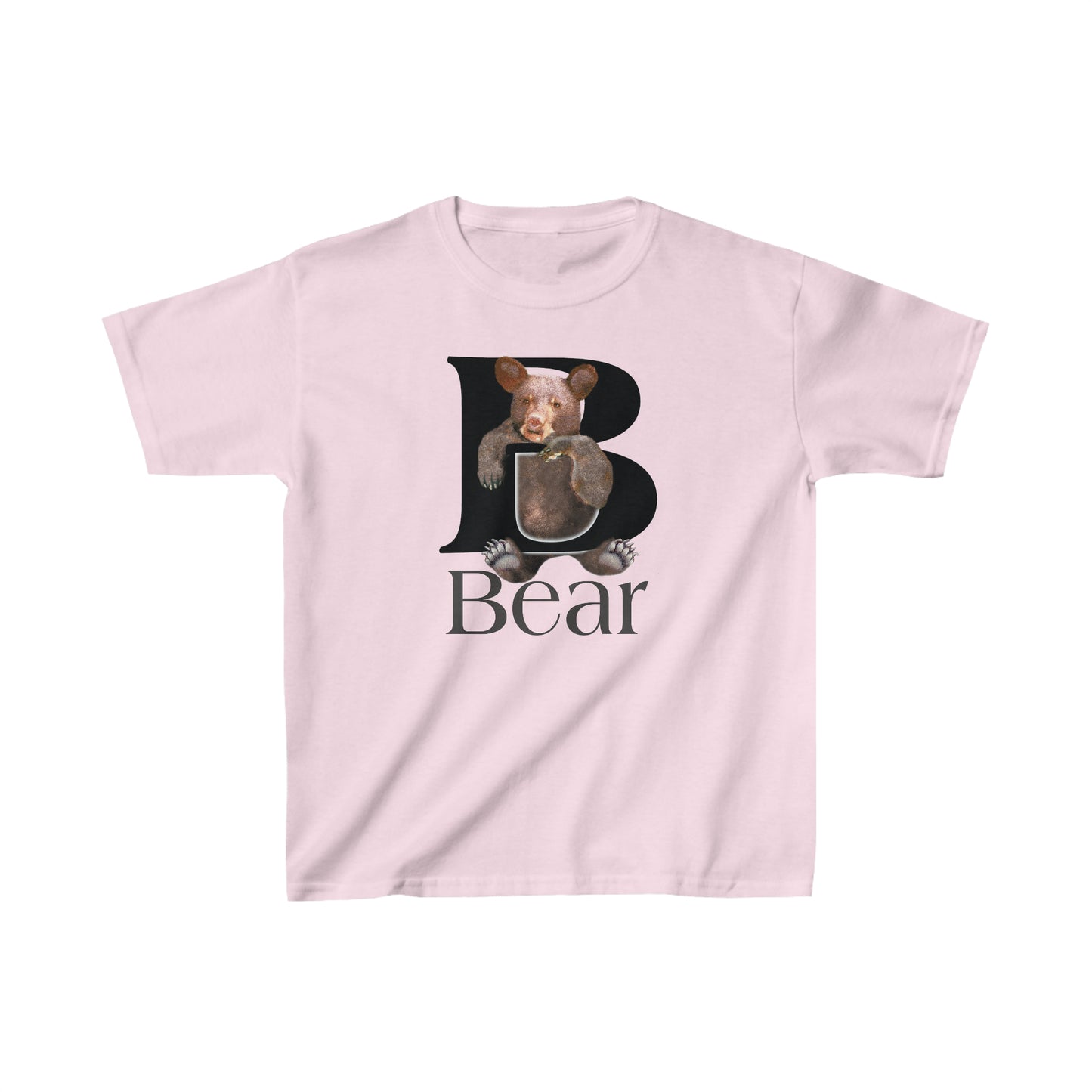 B is For Bear Kid's T-Shirt, Youth Bear T-shirt, Children's Bear T-shirt, animal letters Tee, Cute Bear T-Shirt, Bear Kids T-Shirt