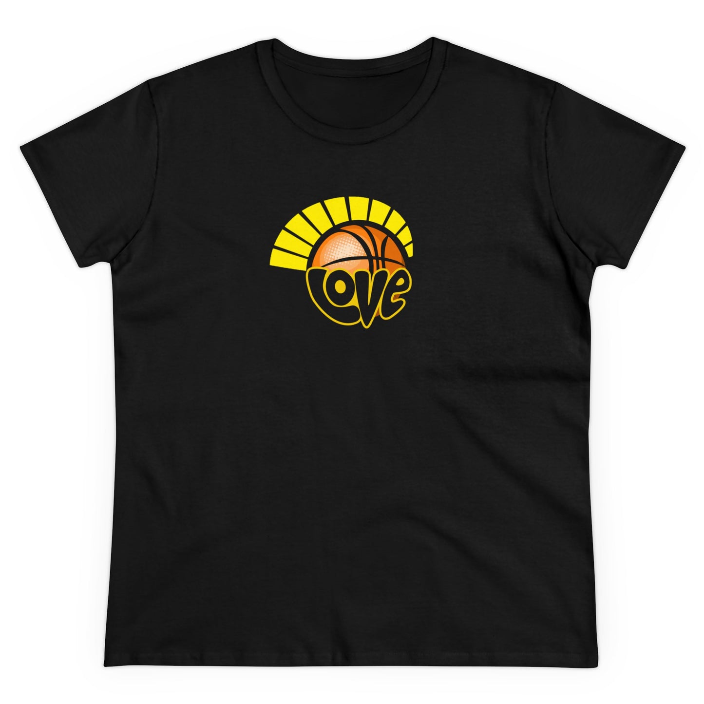 Love of Basketball, Women's Retro Hippy, Feel Good, Midweight Cotton Tee, Cute Ladies Tee, Retro 70's, Pink Basketball T-Shirts for Ladies