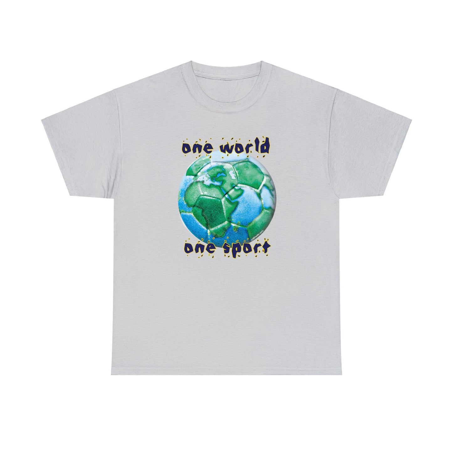 One World One Sport, Soccer Ball, Planet Earth soccer T-Shirt, Soccer is the World Sport, Bright Fun Positive Soccer T-Shirt Design
