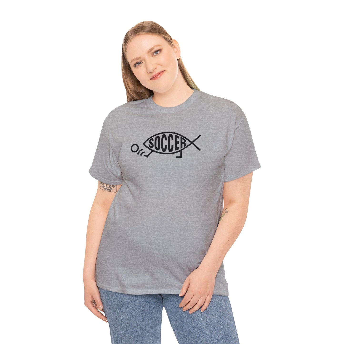 Soccer Fish, Darwin Soccer, Evolution Soccer, Evolved Soccer Fish with Feet Kicking Soccer Ball, Soccer Gift, Soccer Present, Soccer T-Shirt