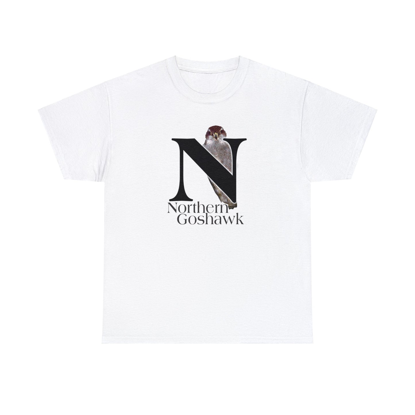 N is for Northern Goshawk T-Shirt, Bird Shirt, Wildlife Drawing T-Shirt, animal t-shirt, animal