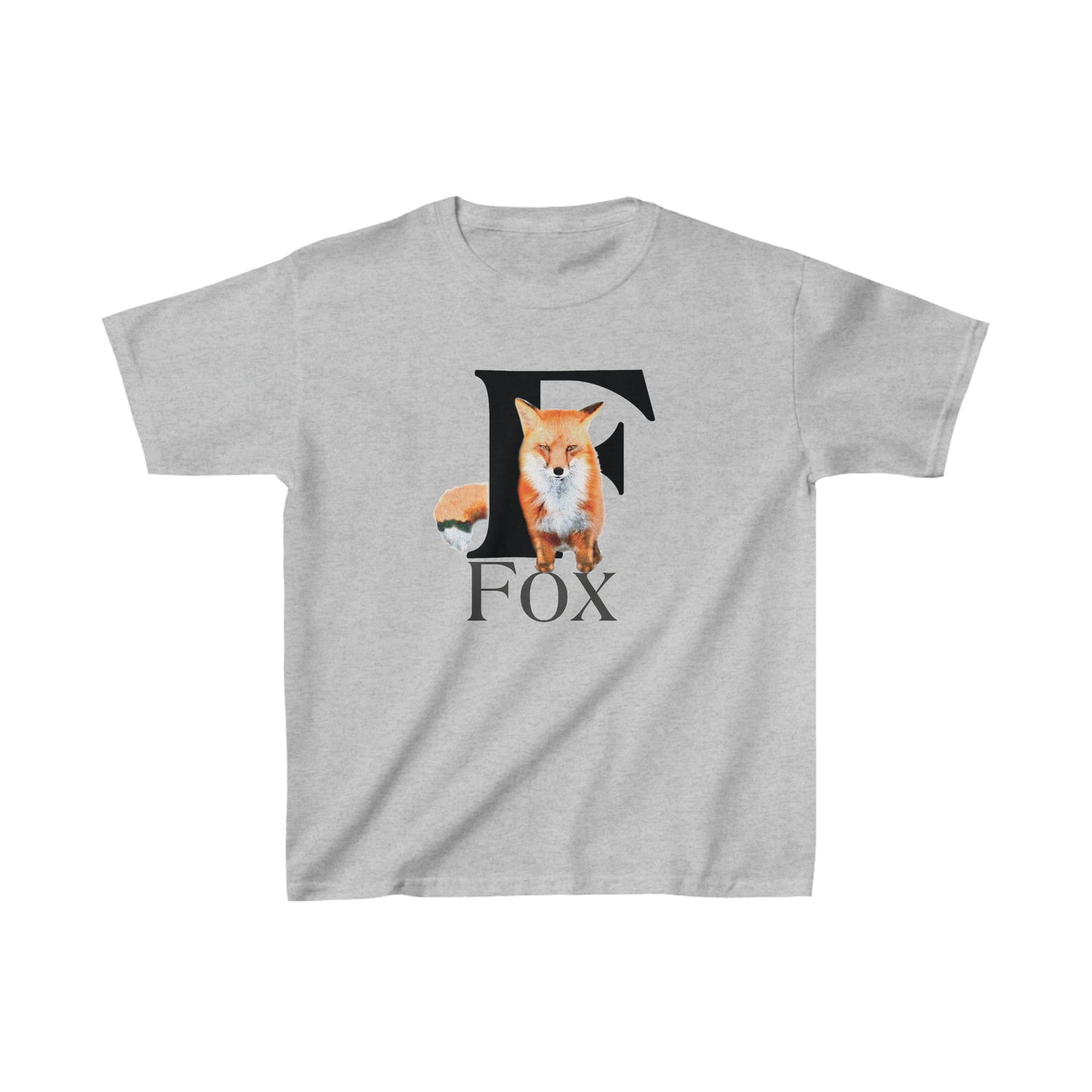 F is for Fox T-Shirt, Animal Letter F Tee, cute Fuzzy Fox Tee, Fox Drawing T-Shirt, animal t-shirt, animal alphabet T, animal letters Tee