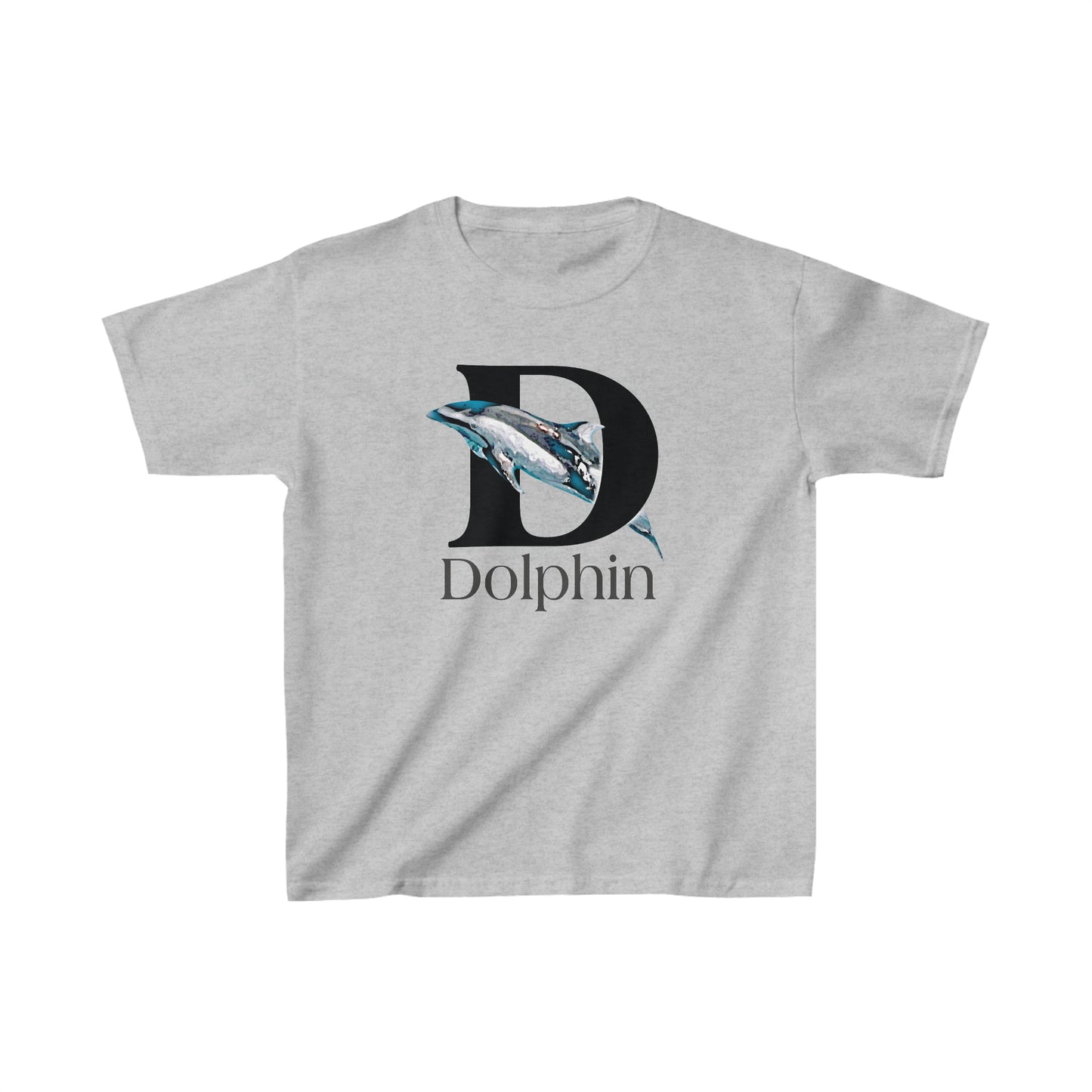 D is for Dolphin Kid's T-Shirt, Dolphin Drawing T-Shirt, Dolphin Lovers shirt, Dolphin illustration, animal t-shirt, animal alphabet T