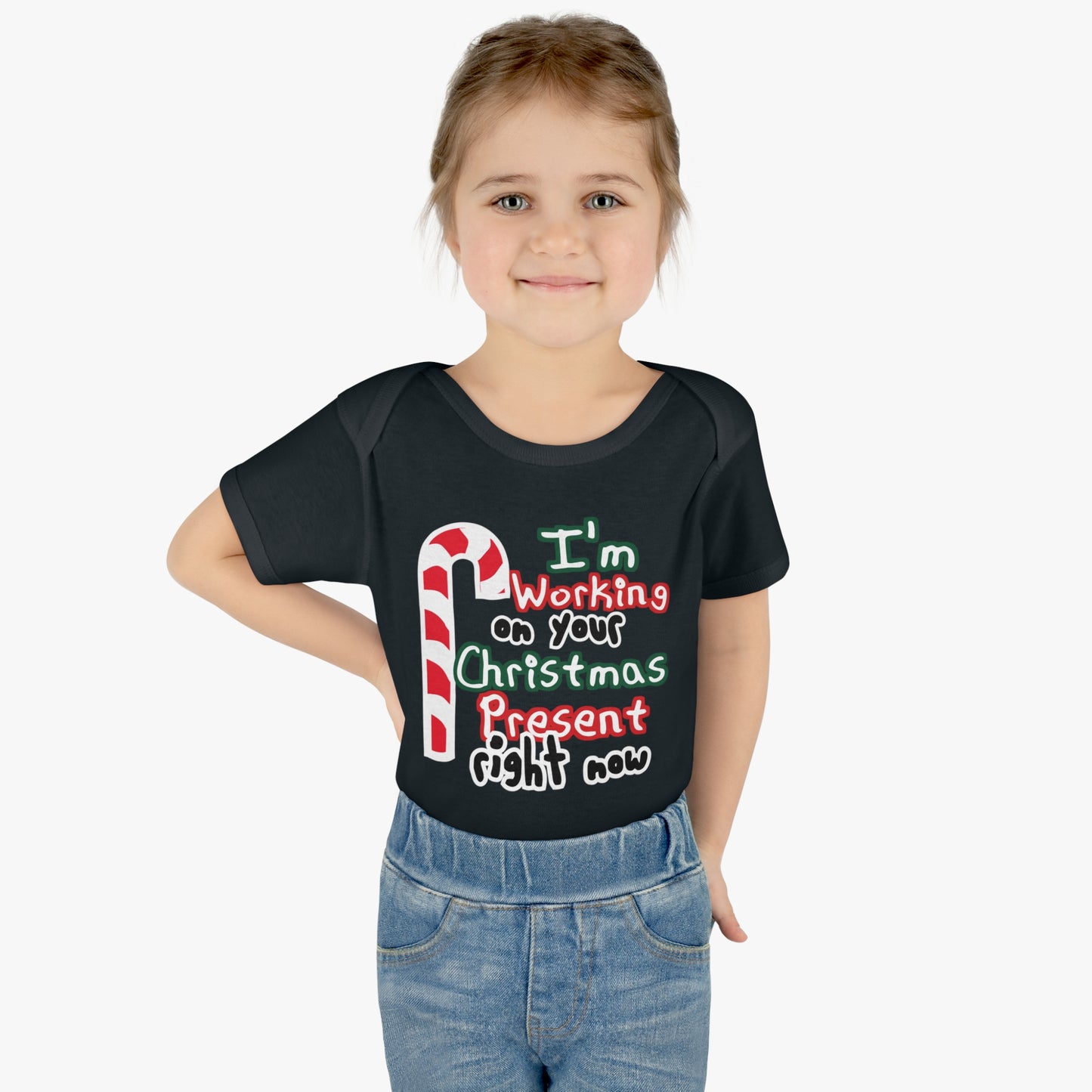 I'm working on Your Christmas Present Right Now Infant Toddler One Piece Body Suit, Christmas Baby Gift, Funny Baby T-Shirt, Christmas Tee