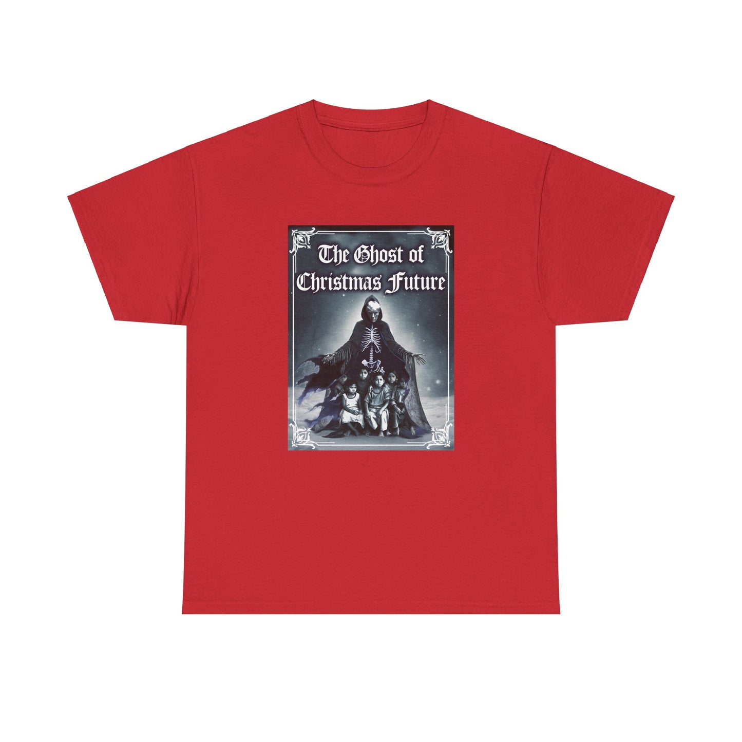 Donald Trump Parody T-Shirt Ghost of Christmas Future, A Christmas Carol Parody, President is Scary Spirt of Things to Come, Deporting Migrant Children, Sad