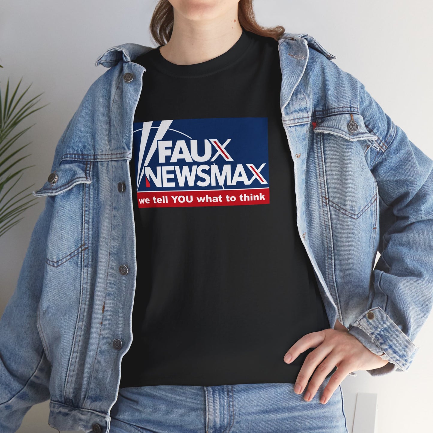 Fox Faux Newsmax X, News Political Parody T-Shirt, We Tell You What to Think, Spoof of Trio of Misleading News Organizations