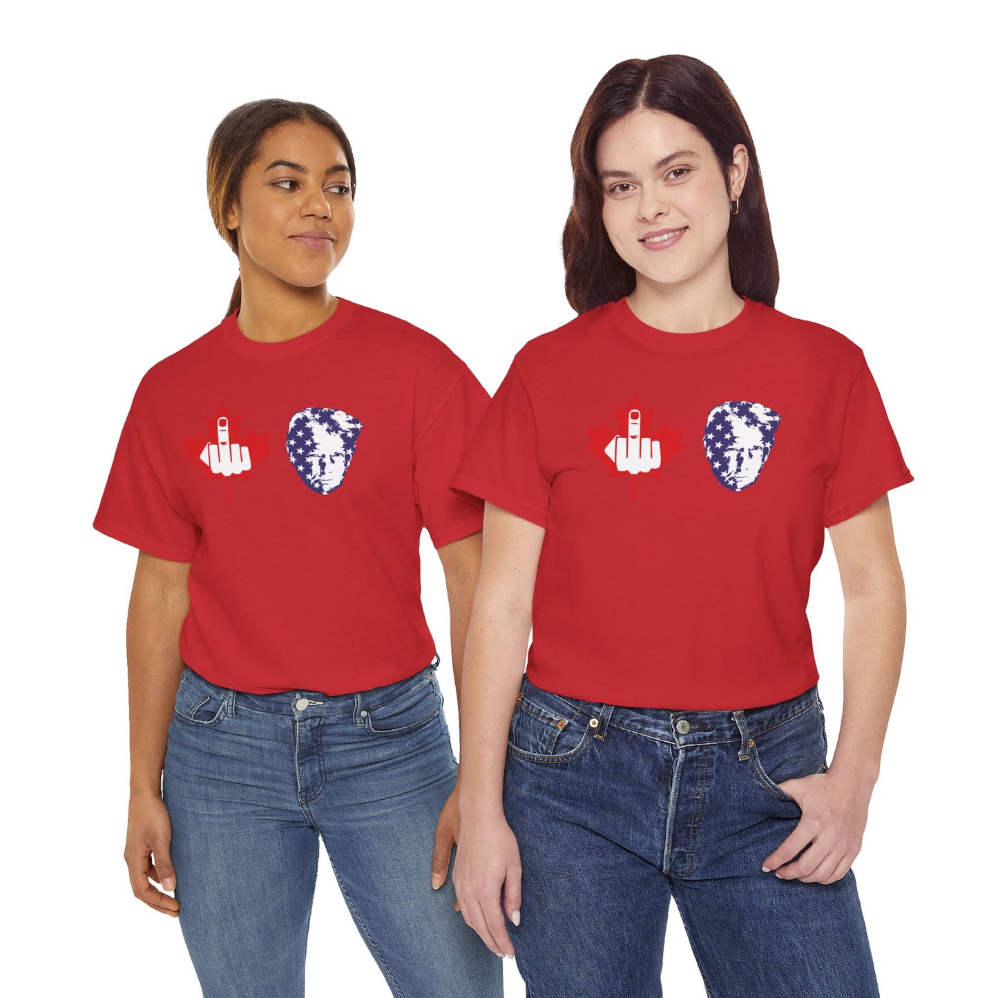 F Trump Canada Gives the Middle Finger to the Convicted Felon, Canadians Against 51st State, Political Adult Humor T-Shirt