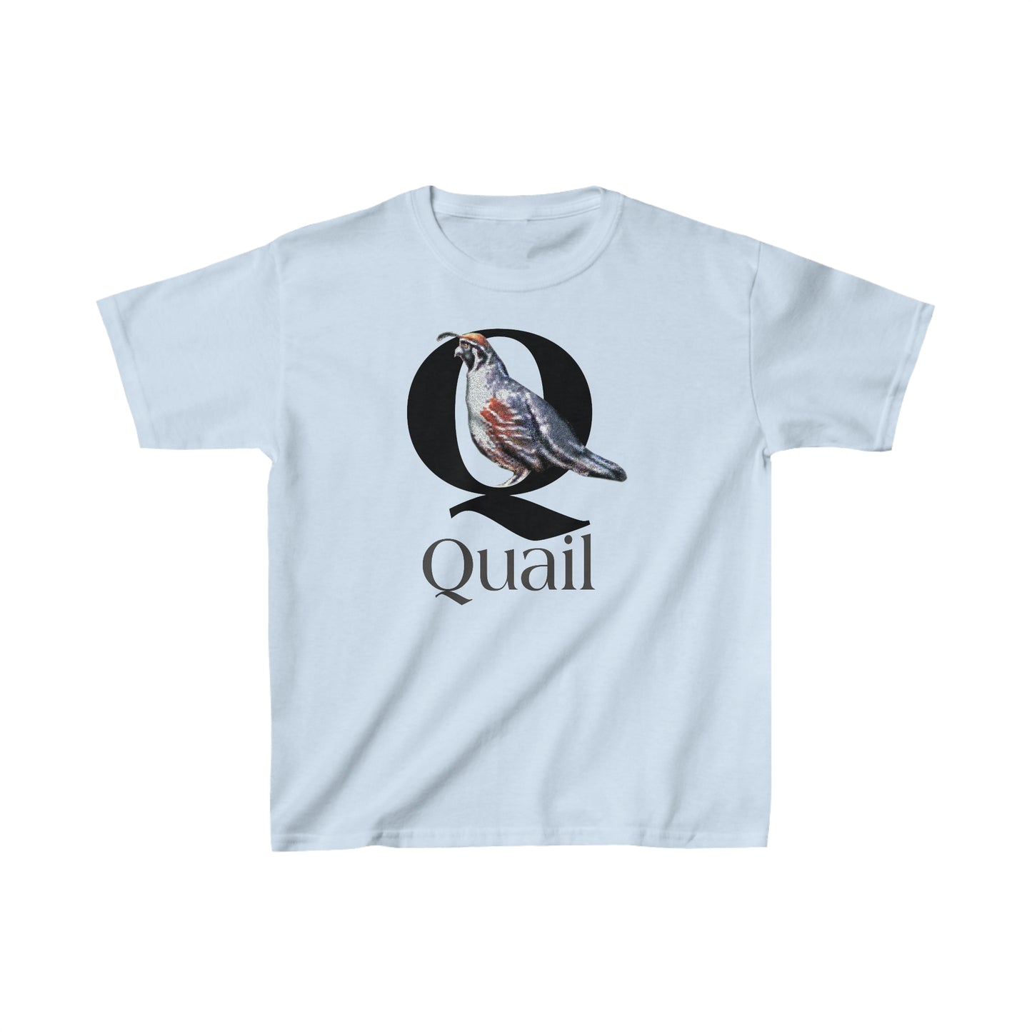 Q is for Quail t-shirt, Quail Drawing T-Shirt, Quail animal t-shirt, animal alphabet Q, animal letters Tee