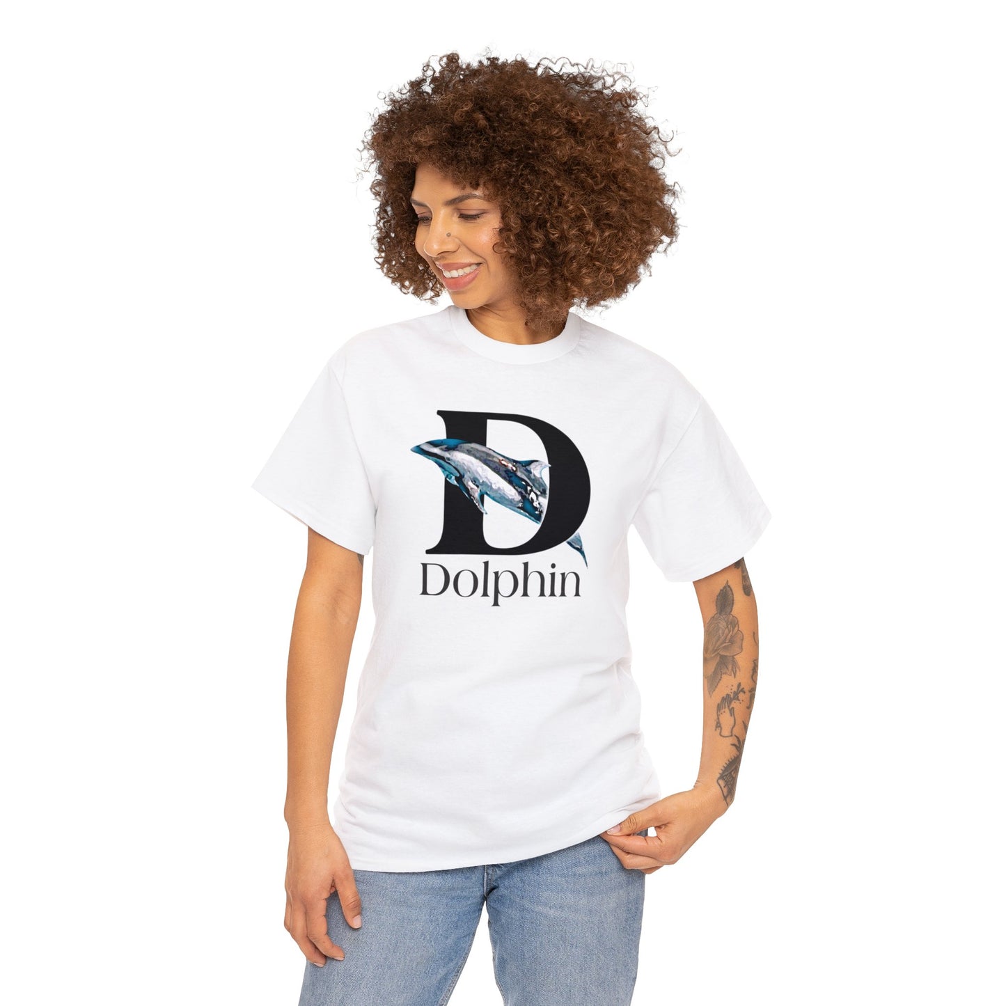 D is for Dolphin T-Shirt, Dolphin Drawing T-Shirt, Dolphin Lovers shirt, Dolphin illustration