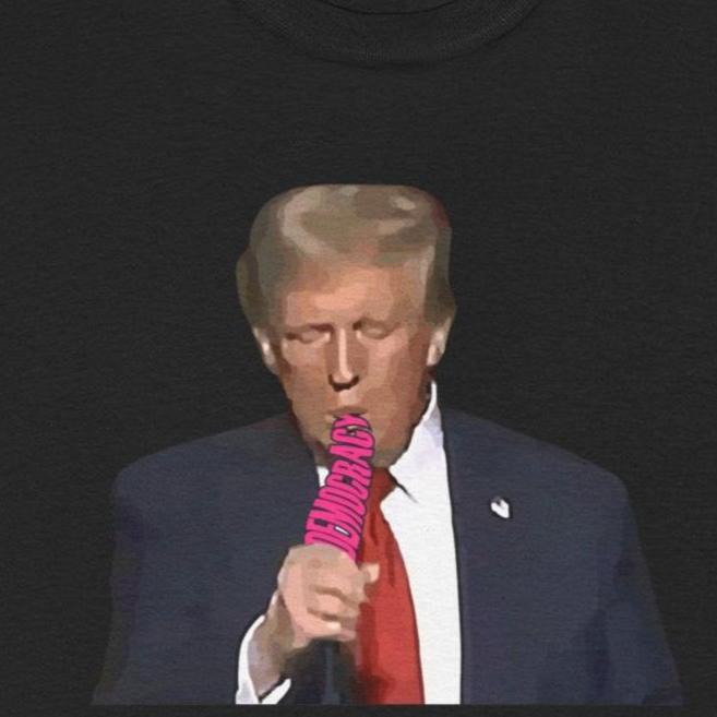 Graphic Tee Donald Trump Artistic Rendering Felon President Blow Job T-shirt