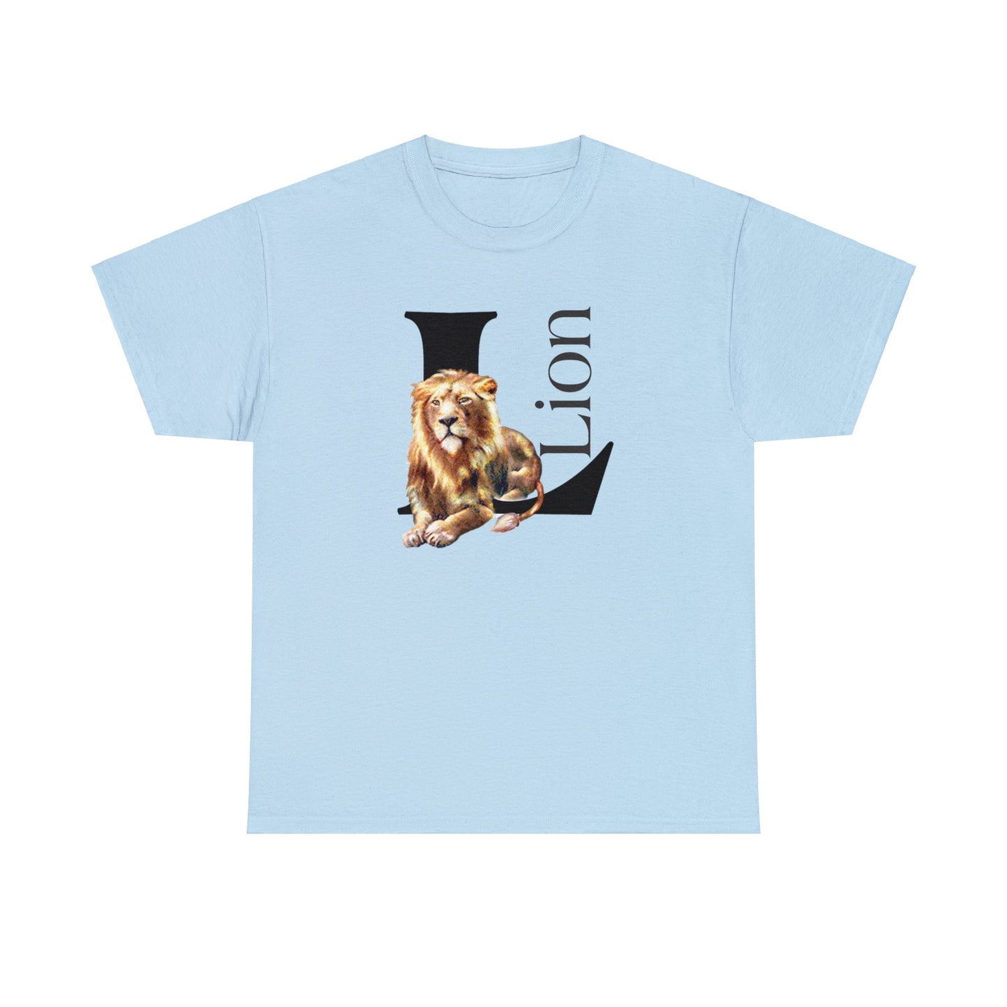 L is for Lion T-Shirt, Lion Drawing T-Shirt, Illustration of Lion, Proud Lion animal t-shirt